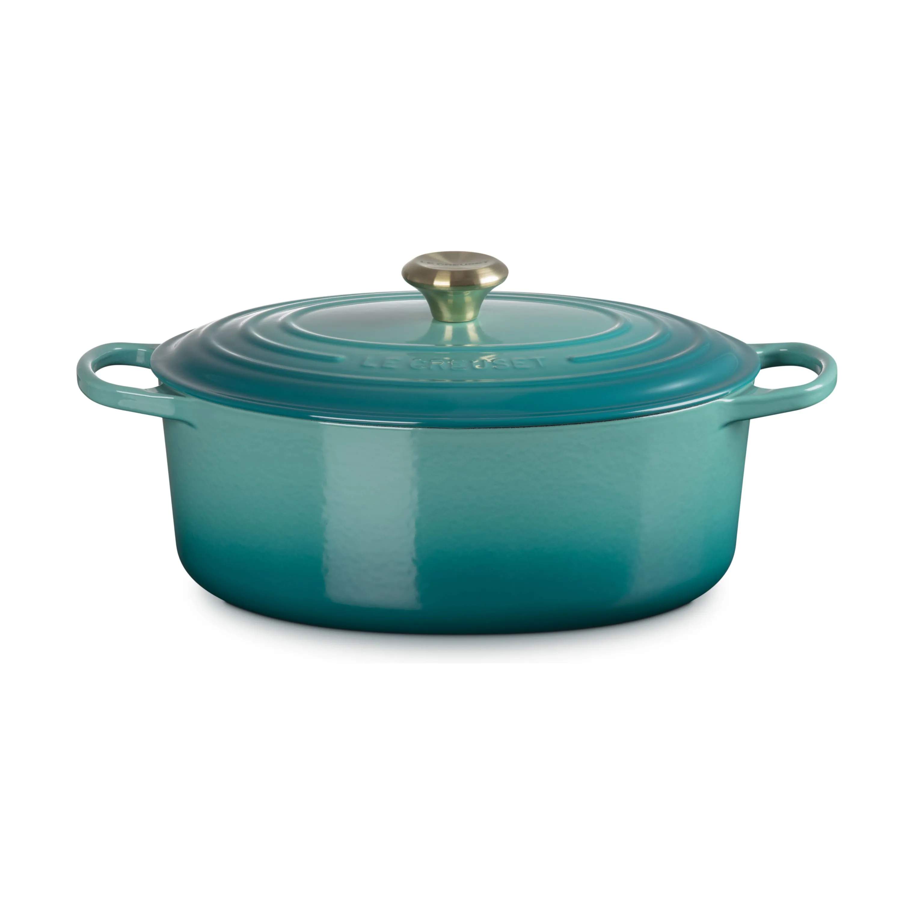 Le Creuset Gryder Signature Oval Gryde i Bleu Riviera, 6.3 L, 1