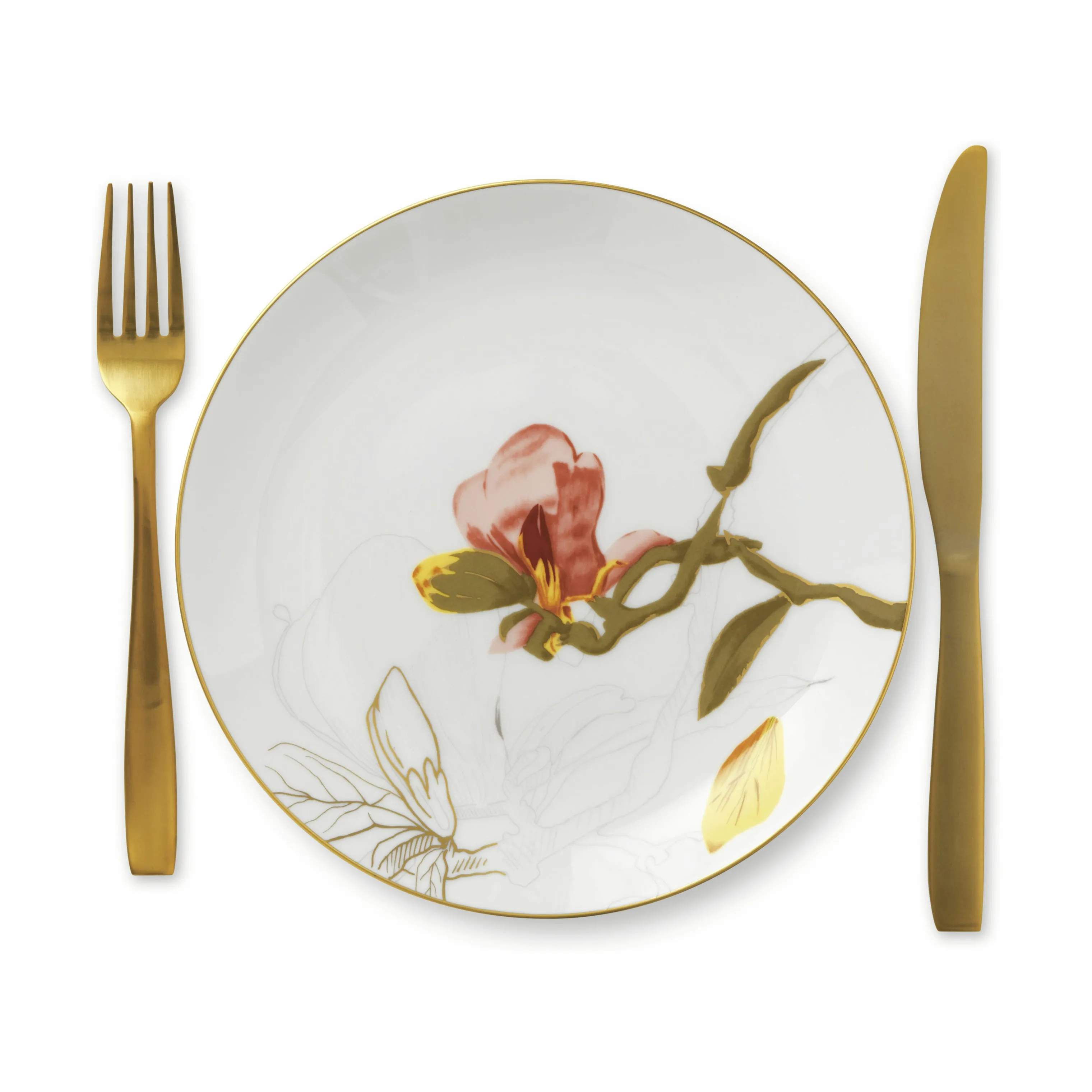 Royal Copenhagen Frokosttallerkener Flora Tallerken - Magnolia i Magnolia, 22 cm, 4