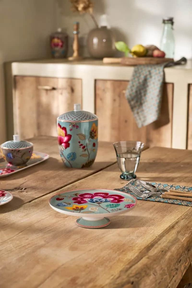 PIP Studio Lagkagefade Blooming Tales Kagefad i Blå, 21,5 cm, 2