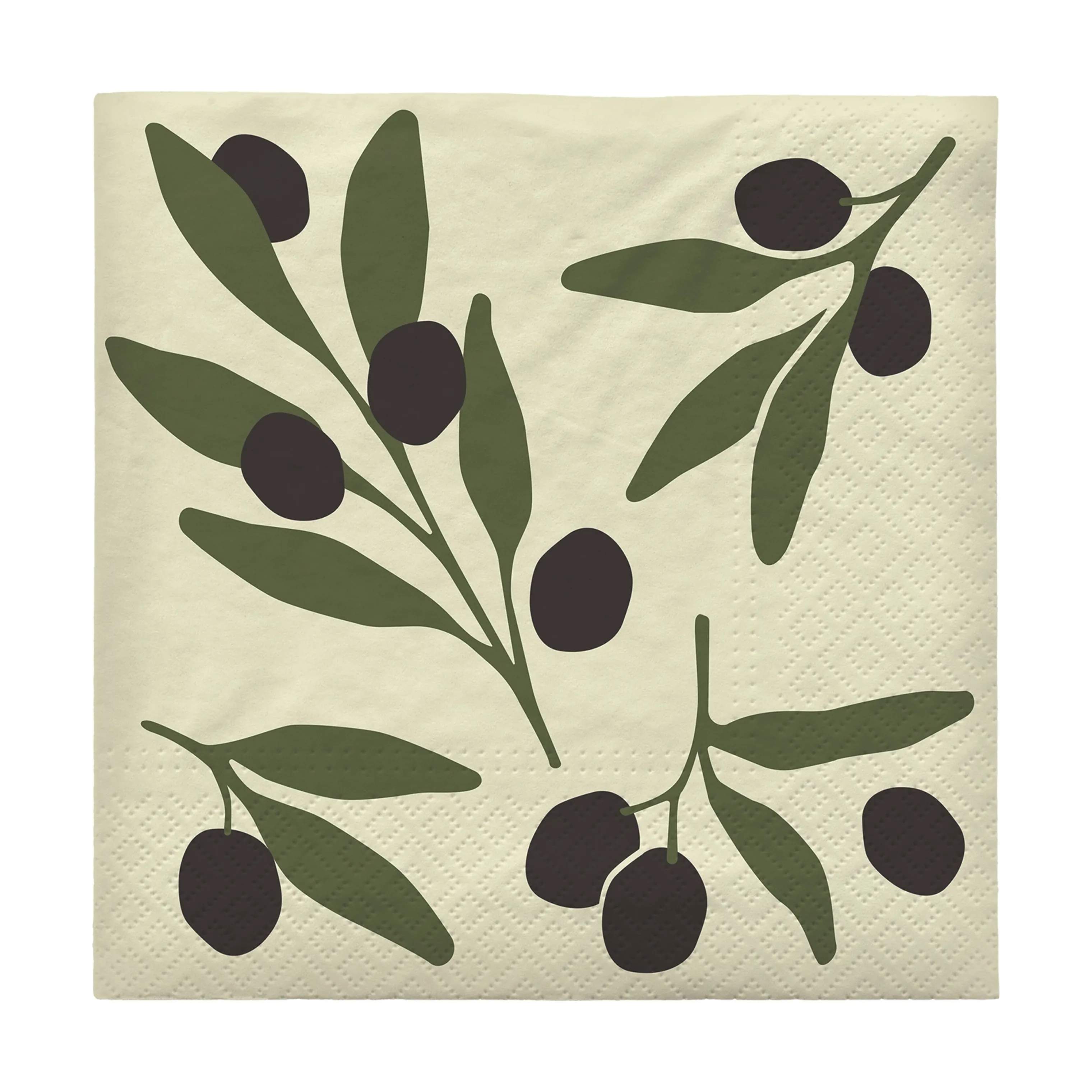 Broste Copenhagen Papirservietter Olive Papirserviet i Sort, 1
