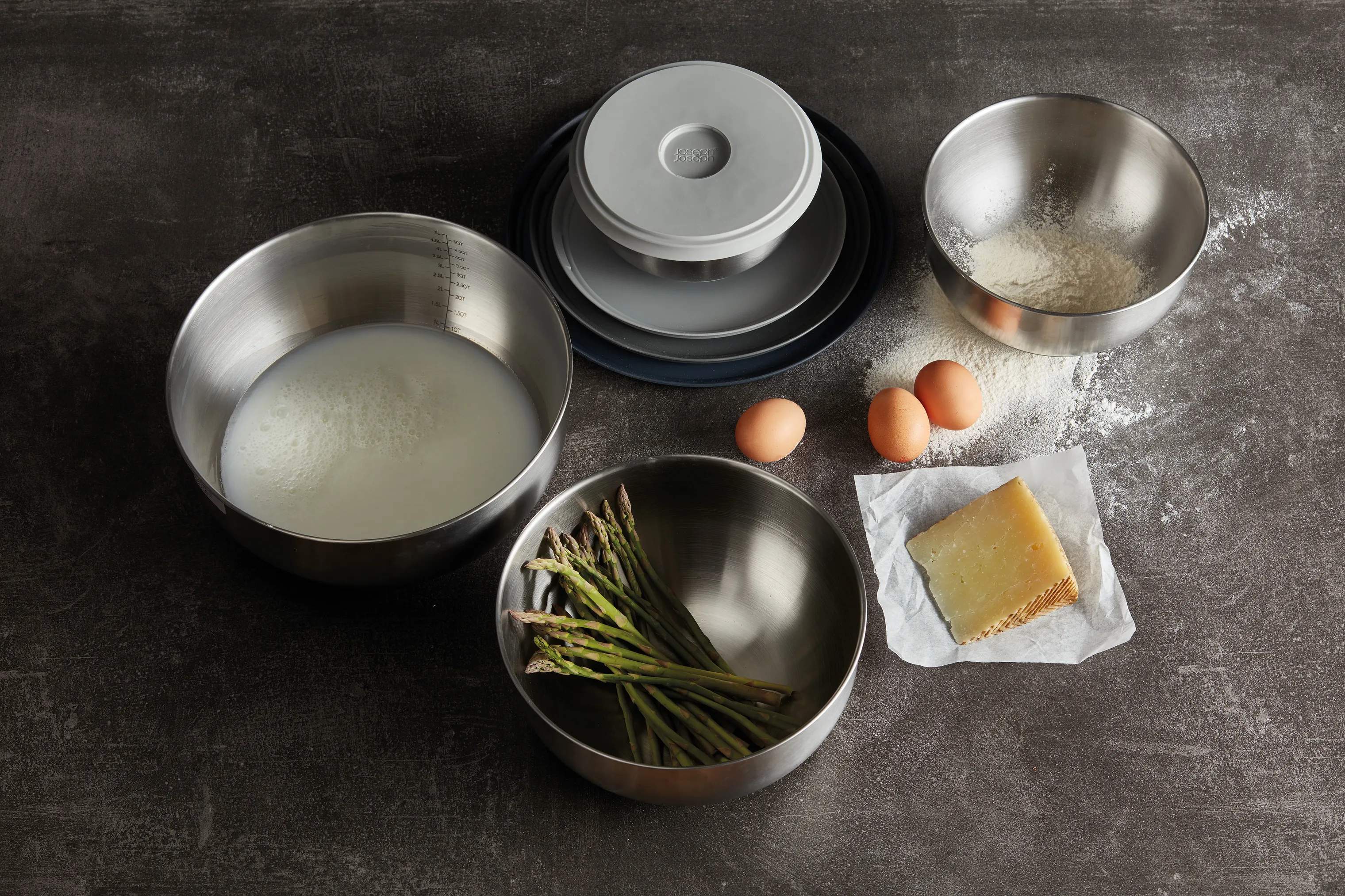Joseph Joseph Røreskålsæt Nest 100 Røreskålsæt - 8 dele i Stainless Steel, 9