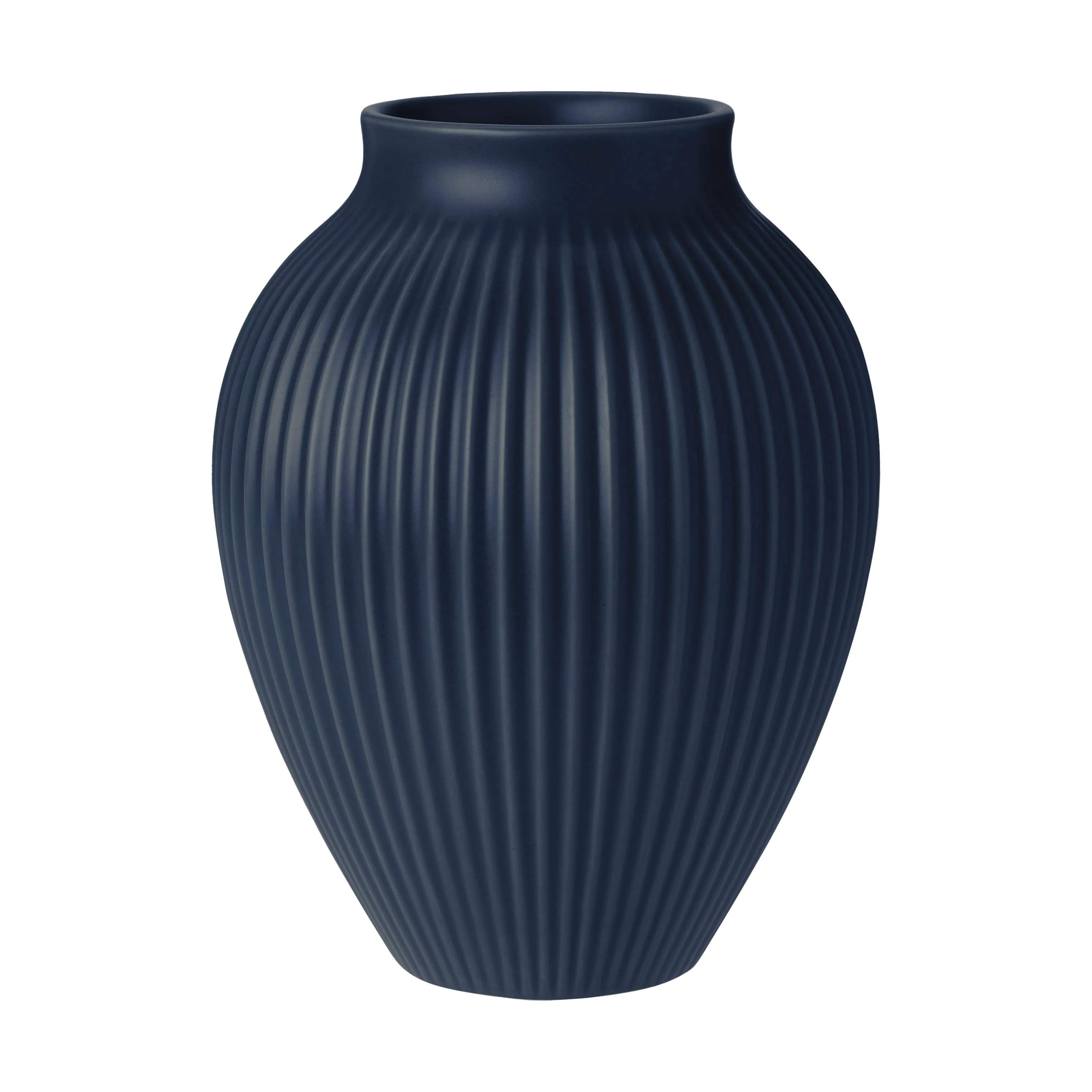 Knabstrup Keramik Vaser Ripple Vase i dark blue, 20 cm, 1