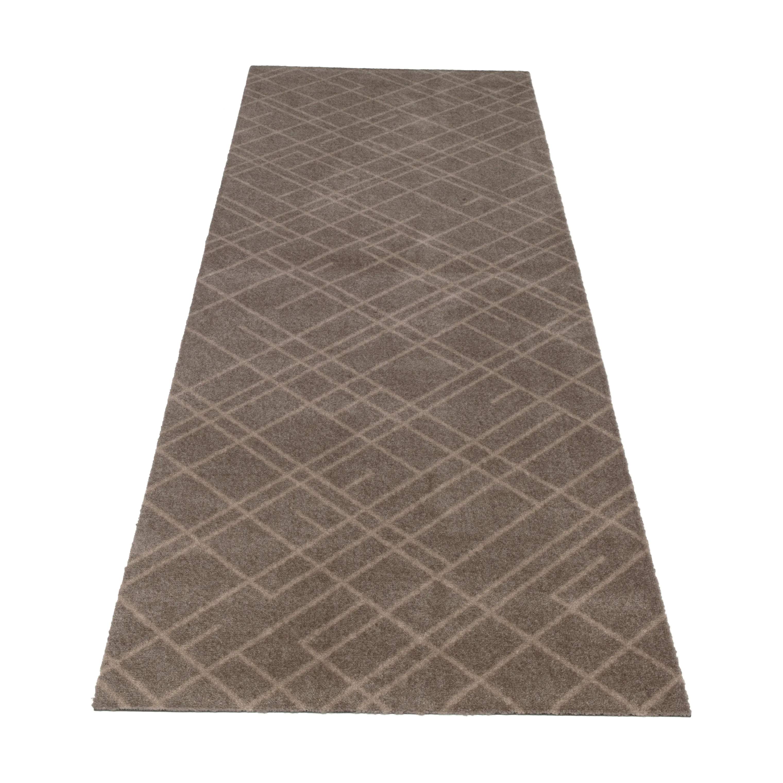 Tica Copenhagen Dørmåtter Lines Gulvmåtte i Brun/beige, B67 x L200 cm, 4
