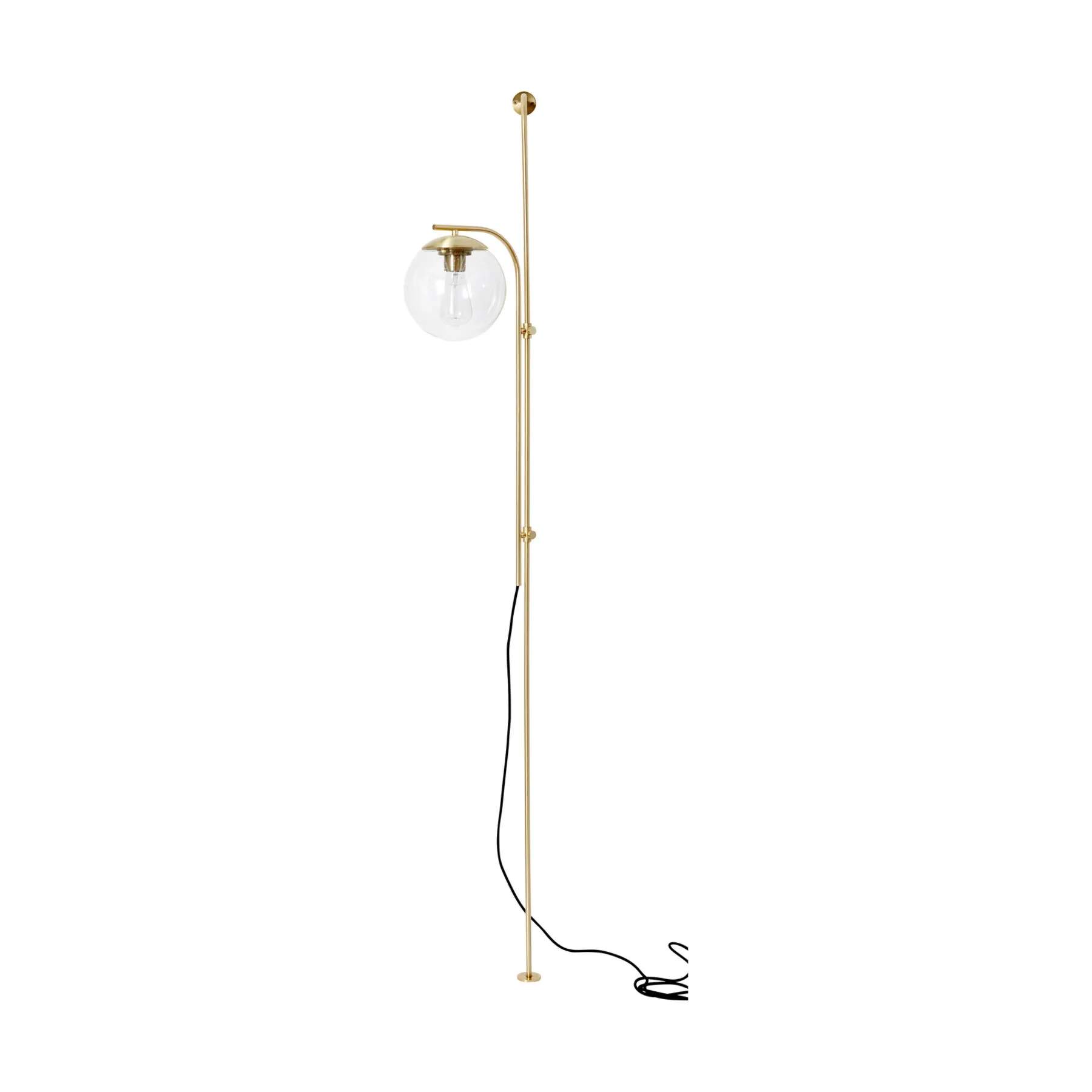 Hübsch Væglamper Bubble væg- og gulvlampe i Messingfarve/Klar, 1
