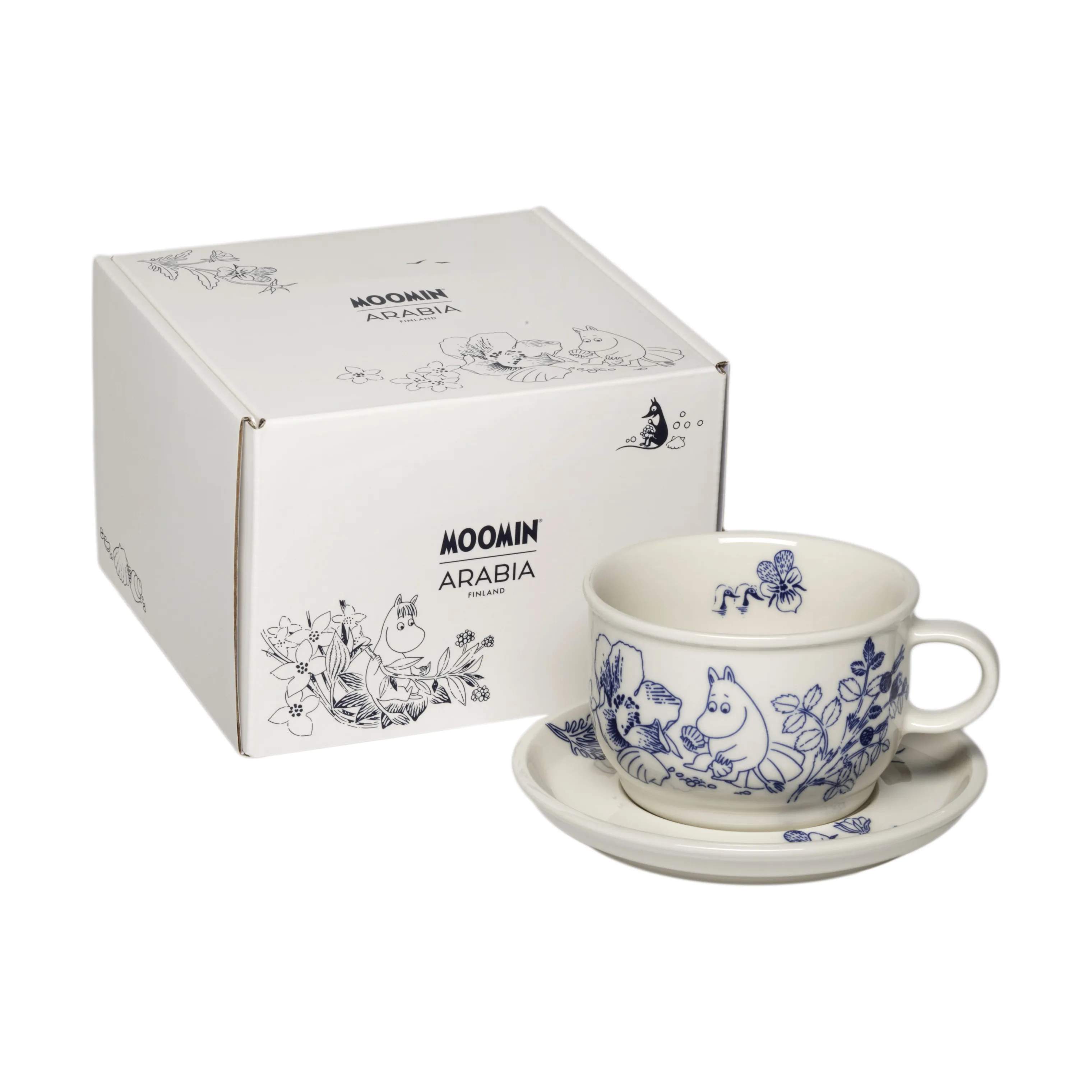 Moomin Arabia Krus og kopper med hank Haru Kop m. Underkop i Hvid, 4