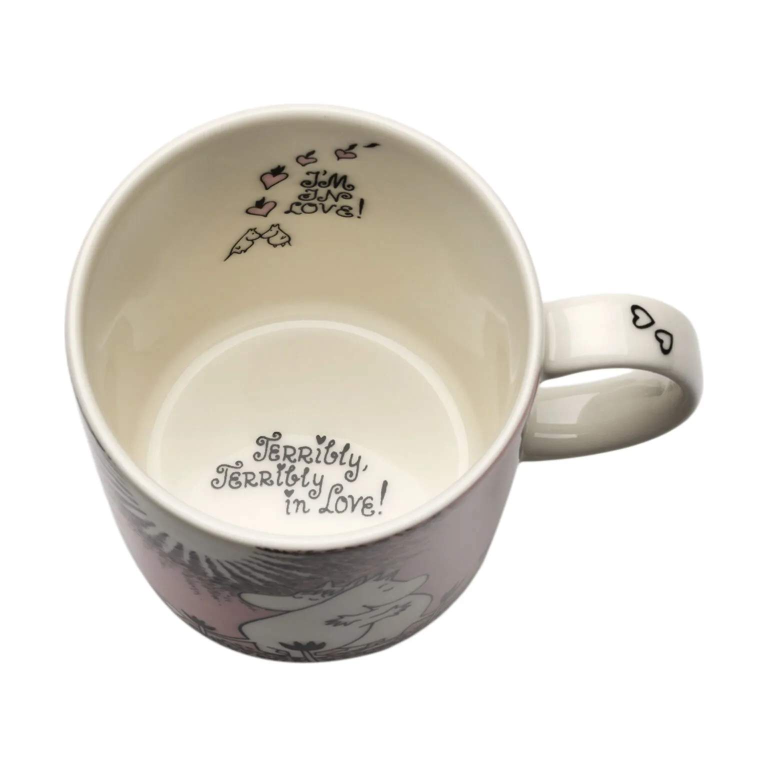 Moomin Arabia Krus og kopper med hank Kærlighed 30 år Jubilæumskrus i Lyserød/kærlighed, 30 cl, 4
