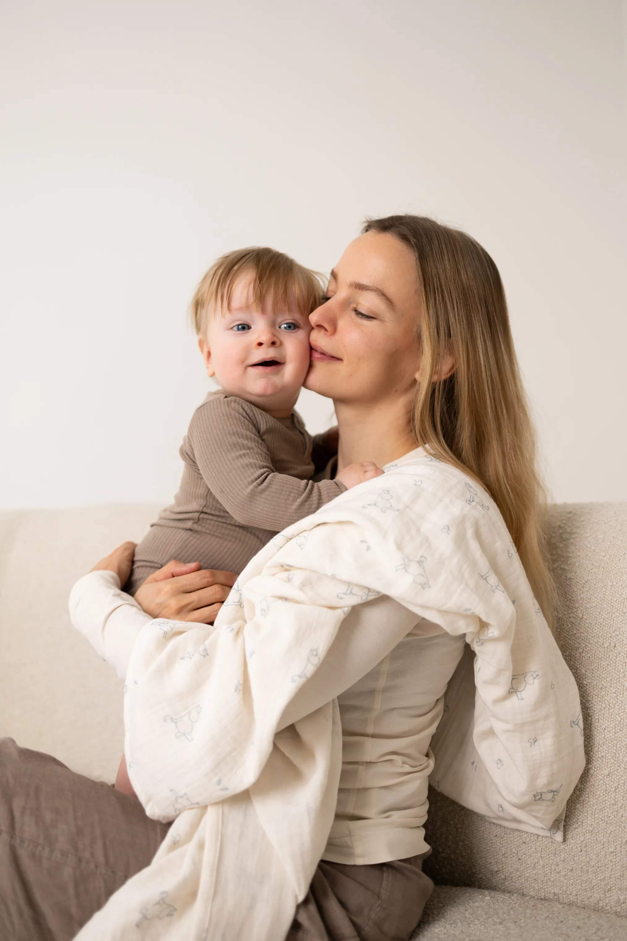 Barbo Toys Børnetekstiler Mumi Babytæppe i Hvid; Blå, 3