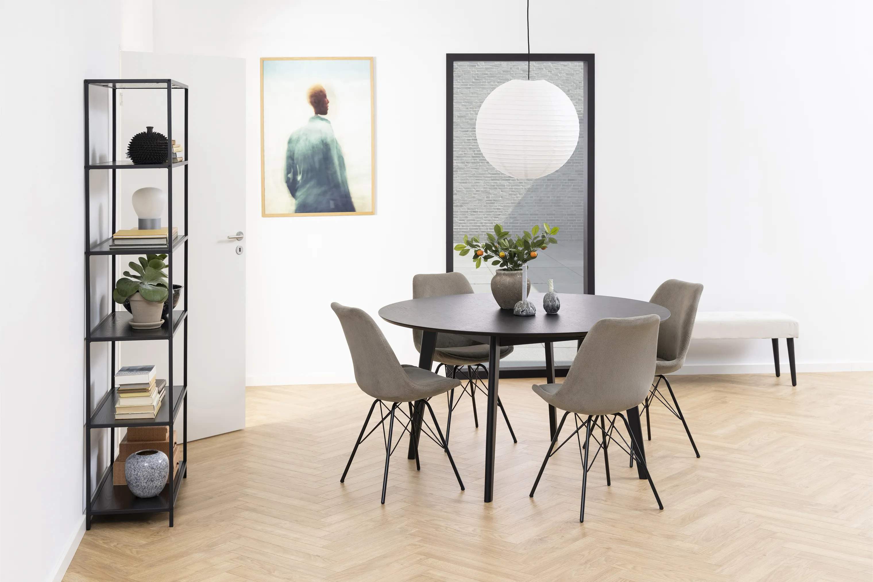 CASA Living Spisebordsstole Eris Spisebordsstol - 2 stk. i mørk beige/sort, 2