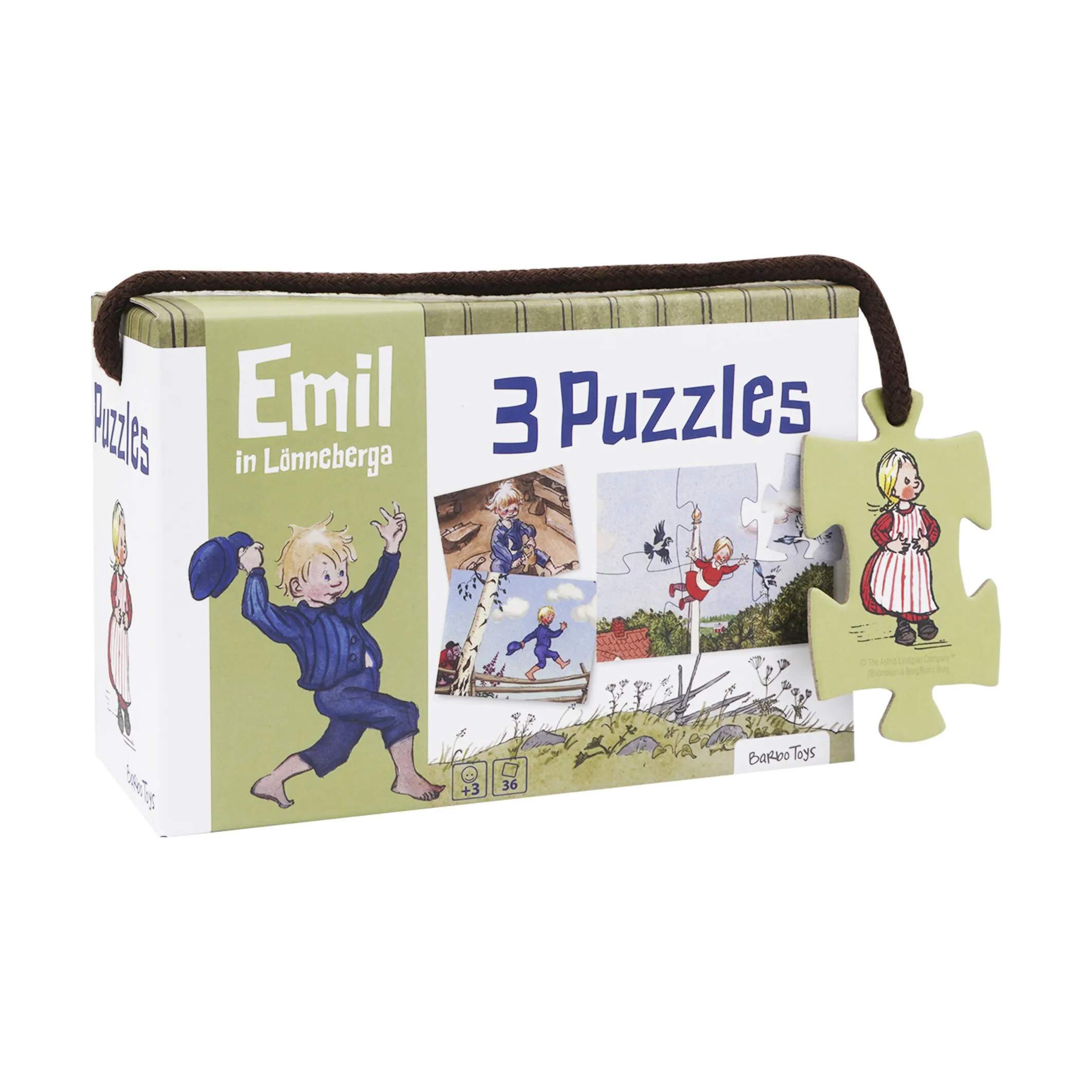 Barbo Toys Puslespil Emil fra Lønneberg Emil fra Lønneberg Puslespil - 3 stk. i Multifarvet, 1
