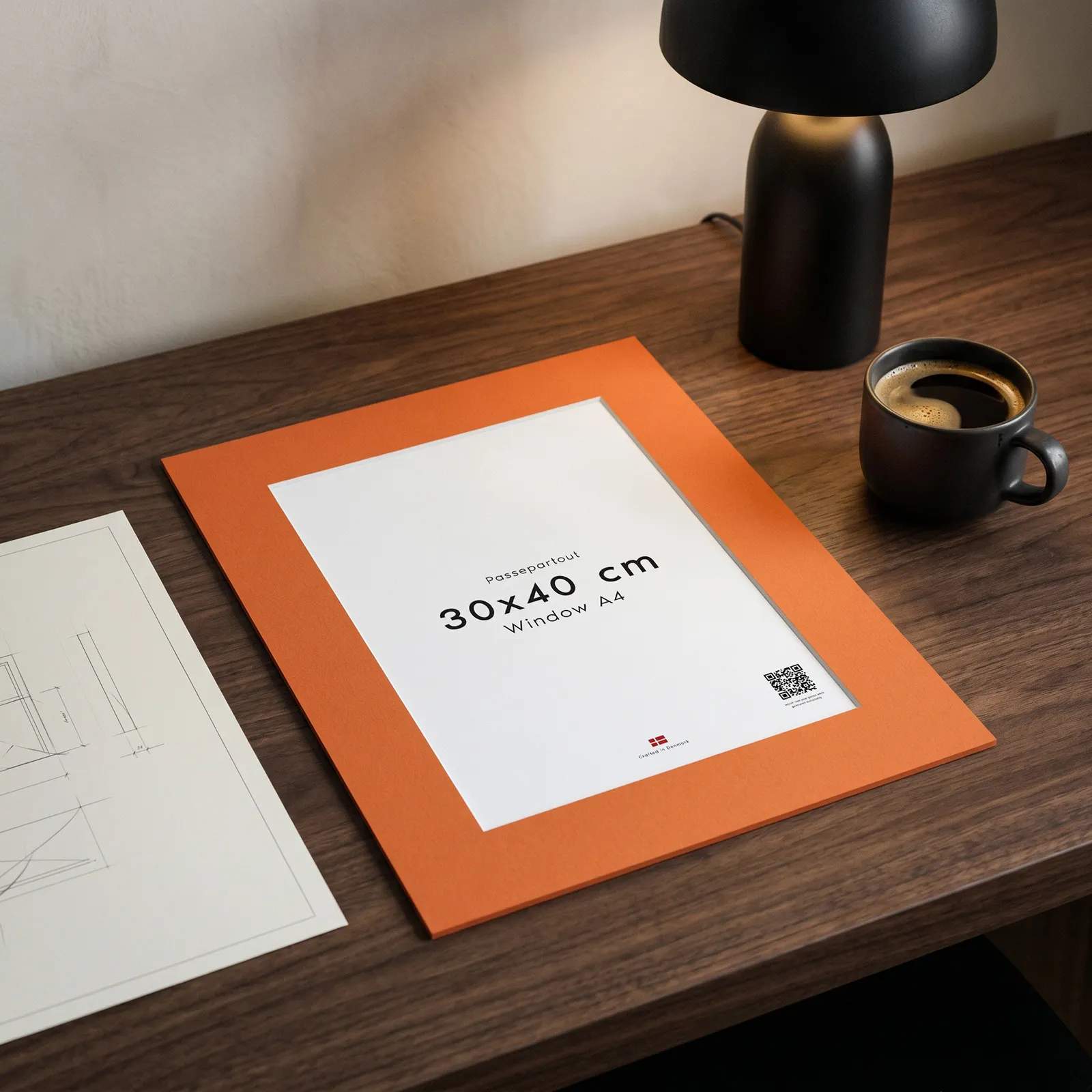 Poster&Frame Plakater Passepartout i Orange, B50 x L70 cm, 2