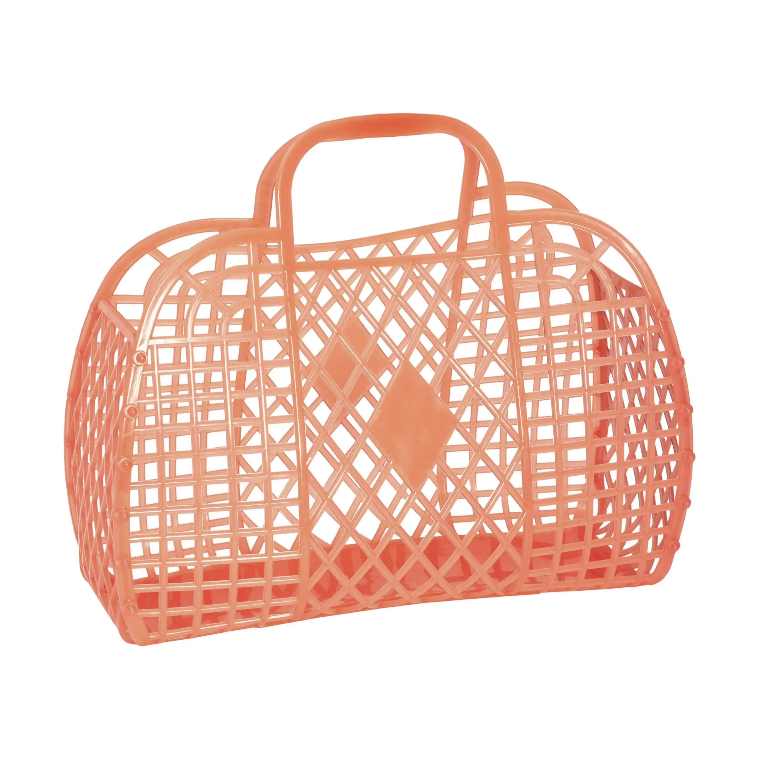 Retro Basket, neon orange, large