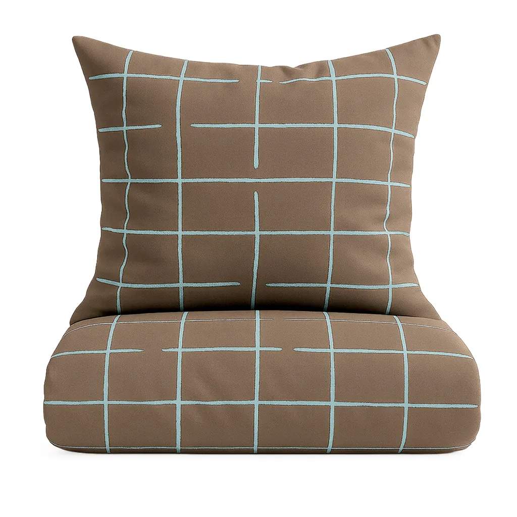 omhu x Mads Barfod Sengetøj Wave Grid Sengetøj i Taupe, B140 x L220 cm, 1