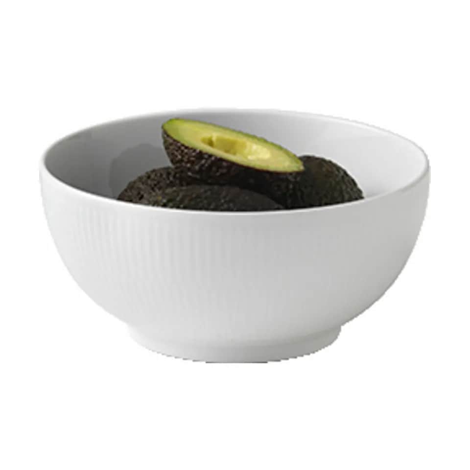 Royal Copenhagen Serveringsskåle Hvid Riflet Skål i Hvid, 18 cm, 4