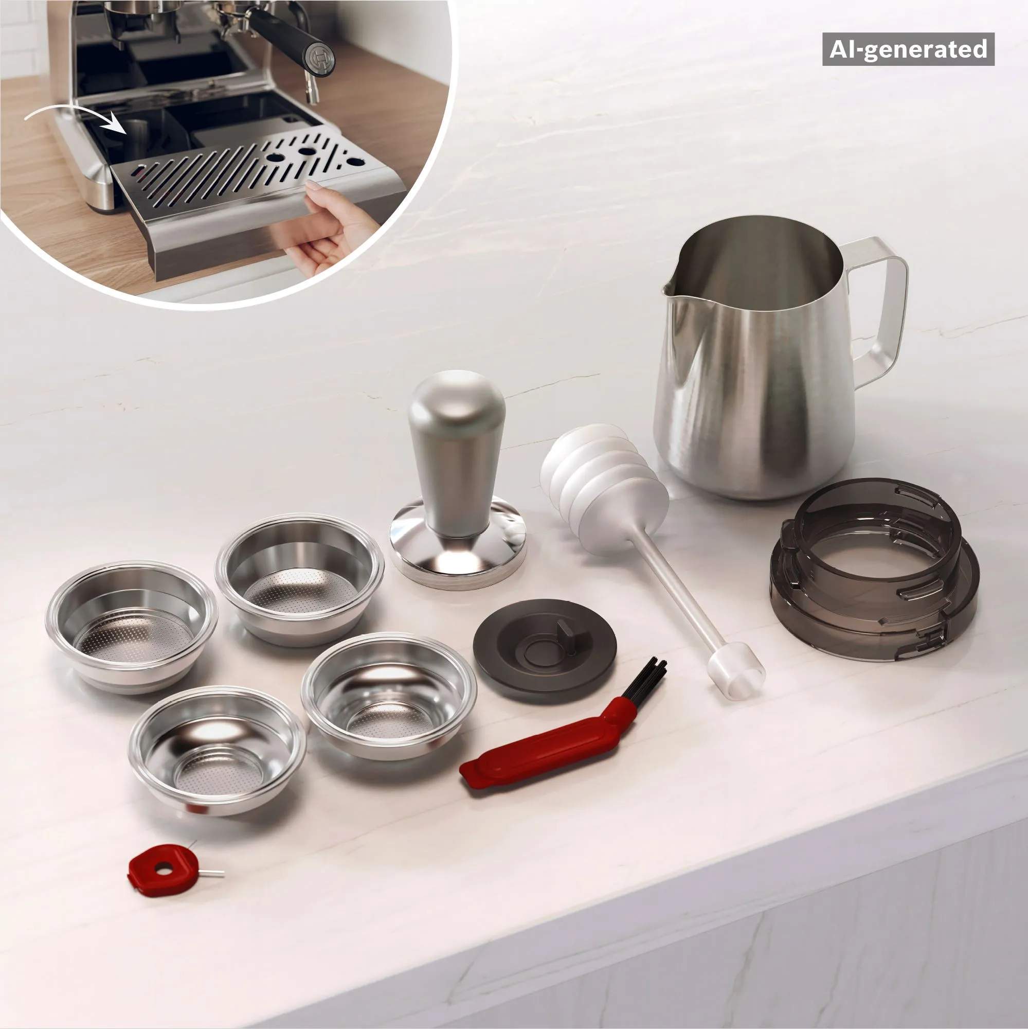 Bosch Espressomaskiner Serie 4 Semi Automatic Espressomaskine i Stål, 4