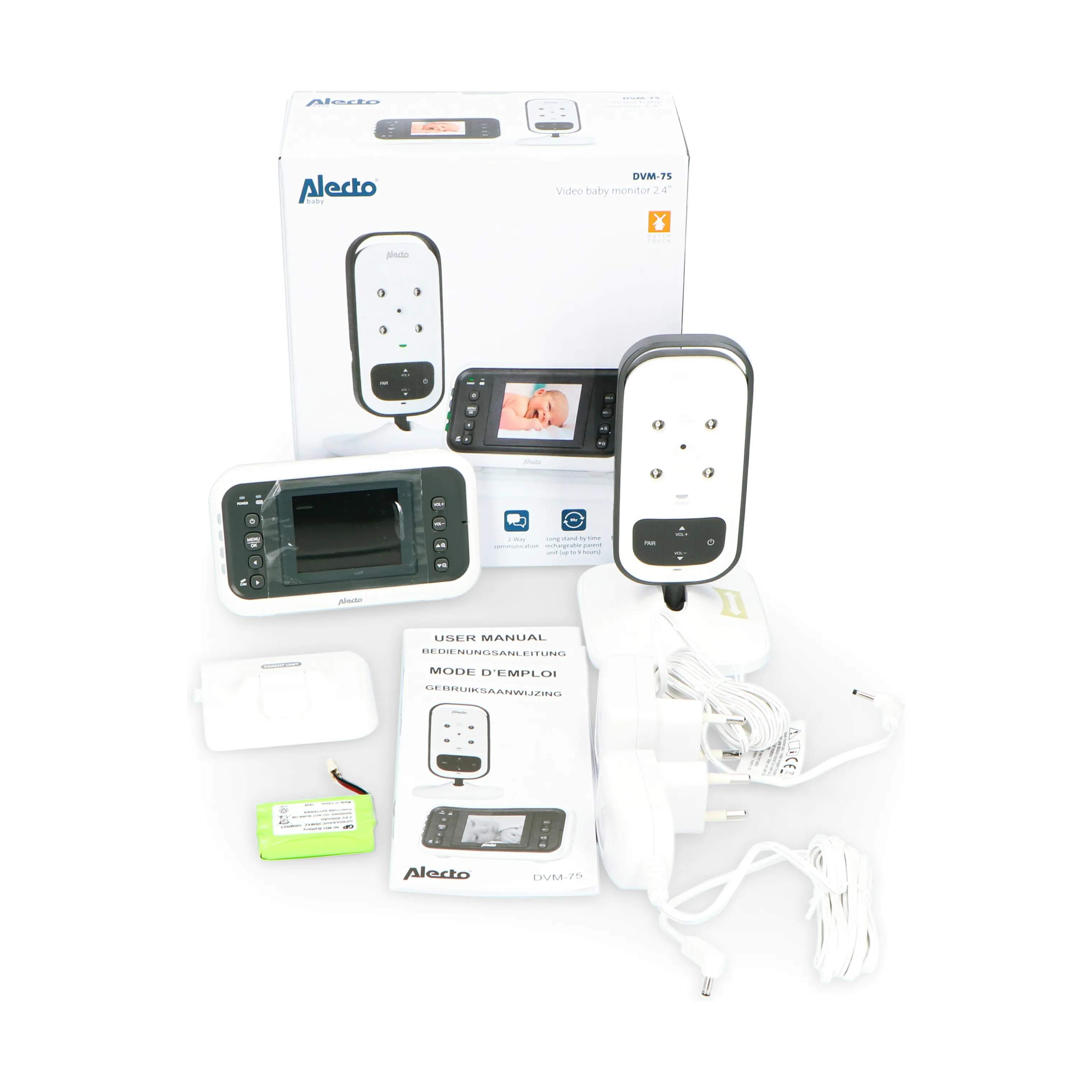 Alecto Baby Babyalarmer DVM-75 Babyalarm med video i Hvid, 4