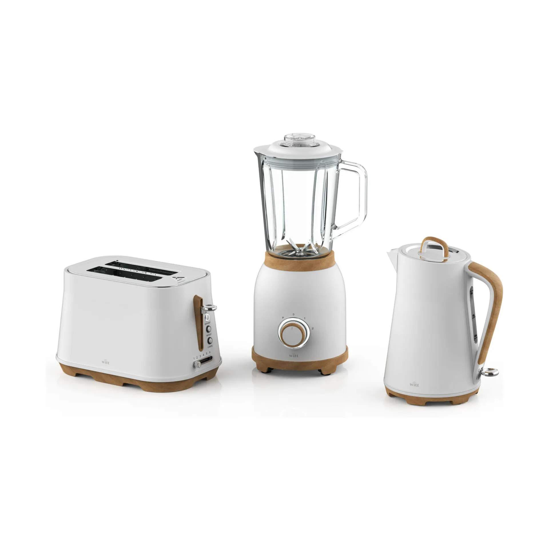 Witt Brødristere Premium Element Morgenmadssæt - 3 dele i White, 1