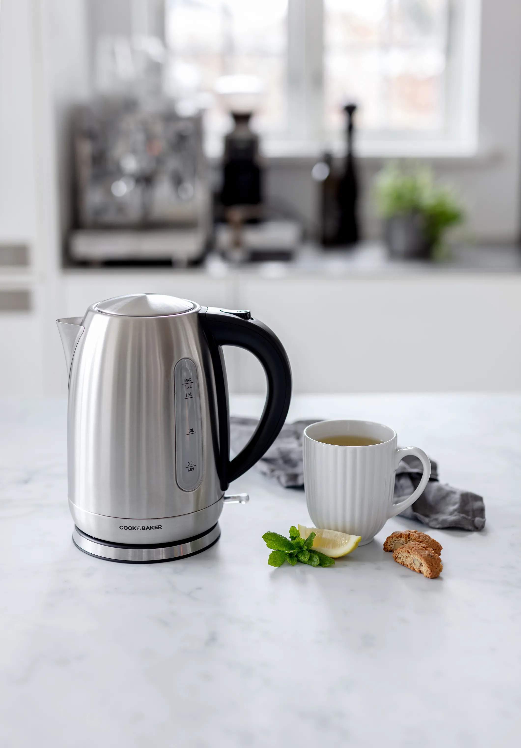 Cook & Baker Elkedler Elkedel i Stål, 1.7 L, 5