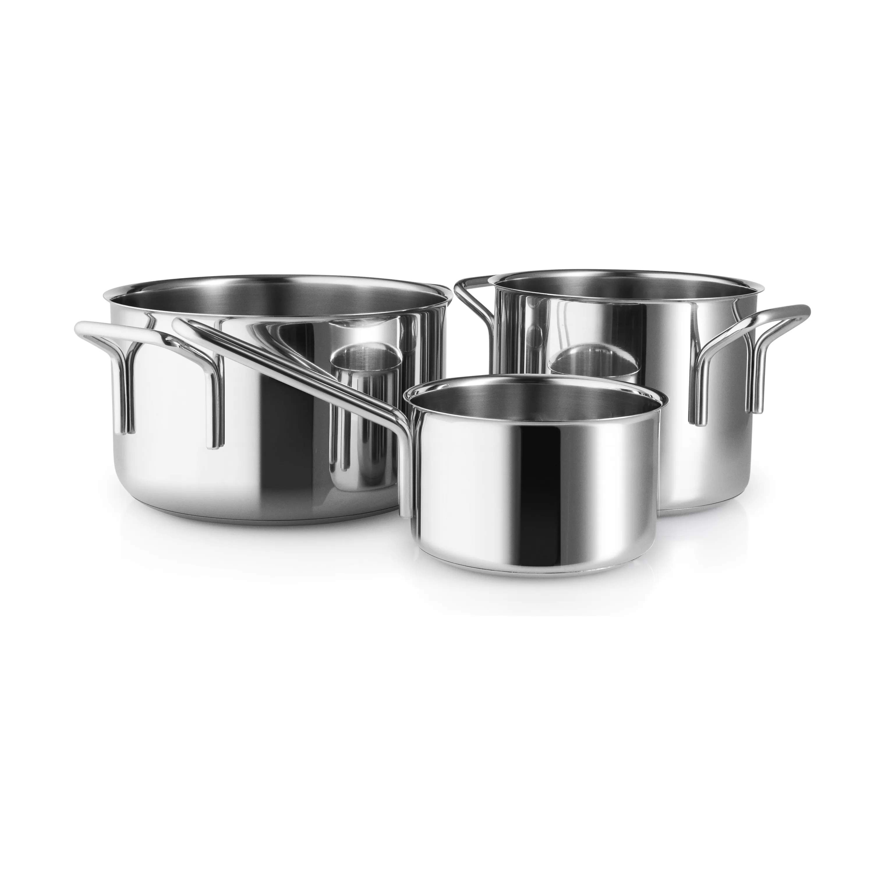 Stainless Steel Grydesæt - 3 dele, polished steel, large