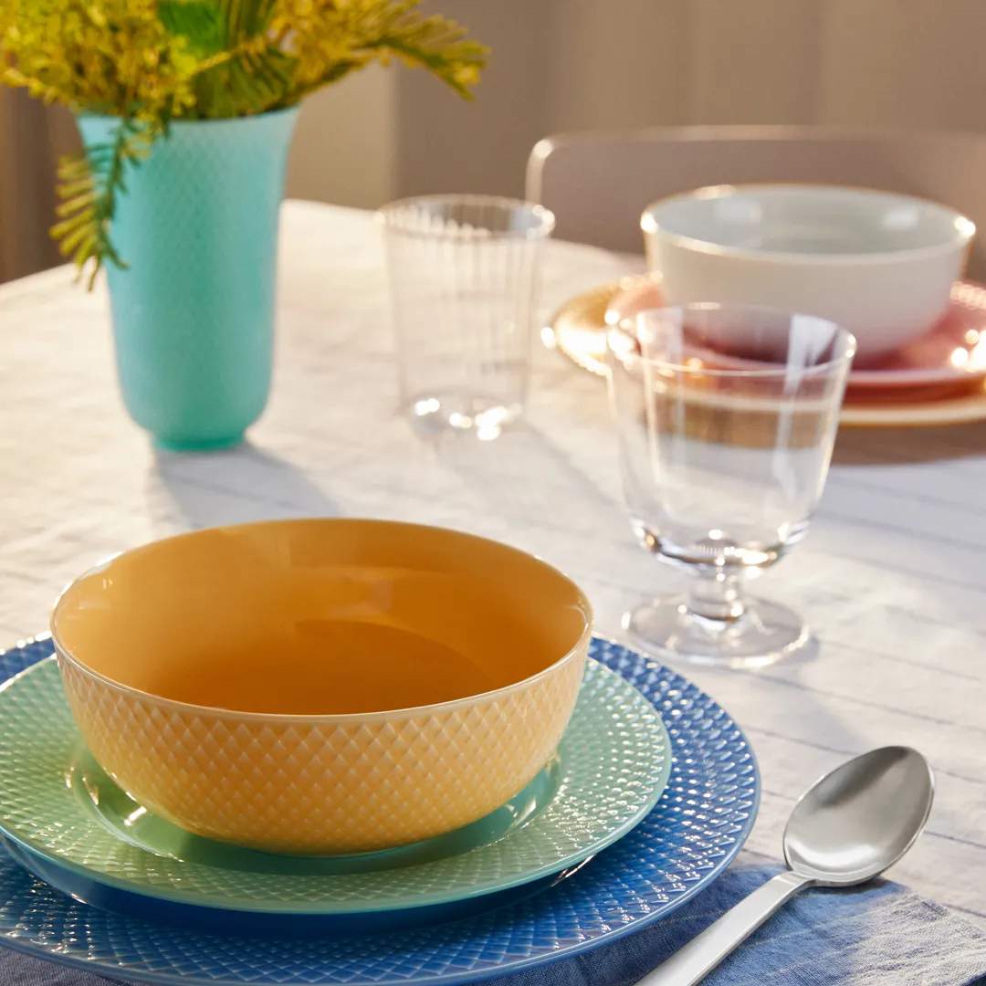 Lyngby Porcelæn Serveringsskåle Rhombe Color Skål i Sand, 2