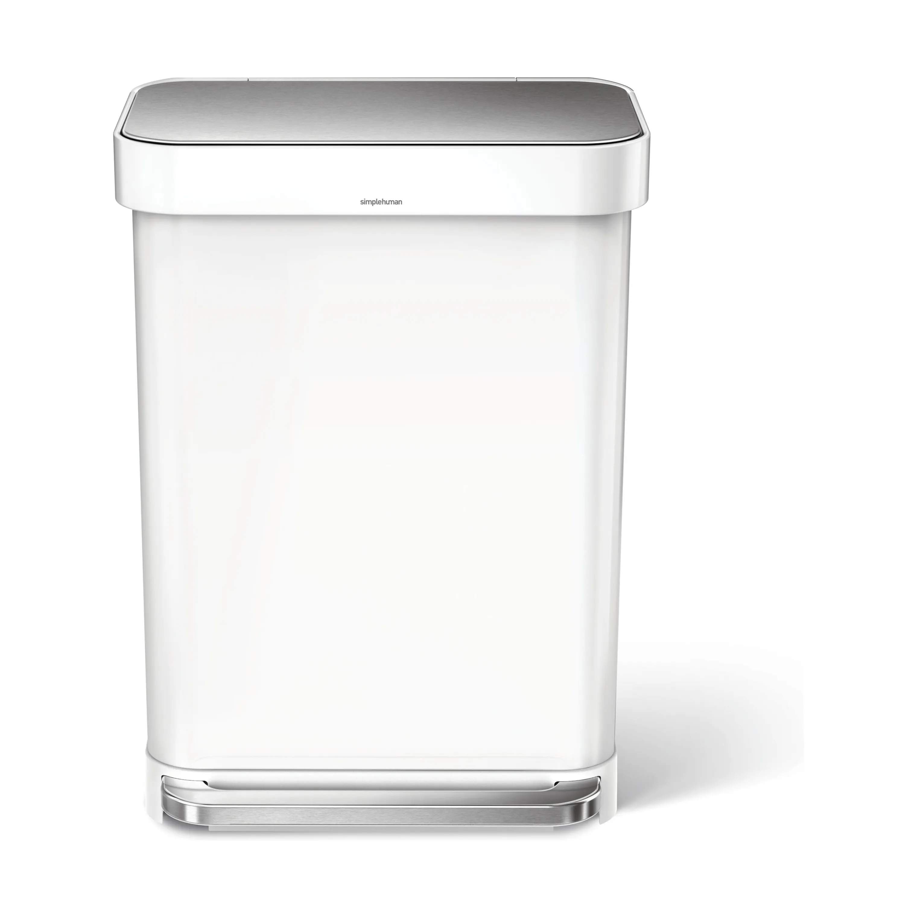 Simplehuman Pedalspande Slim Pedalspand i Hvid, 55 L, 1