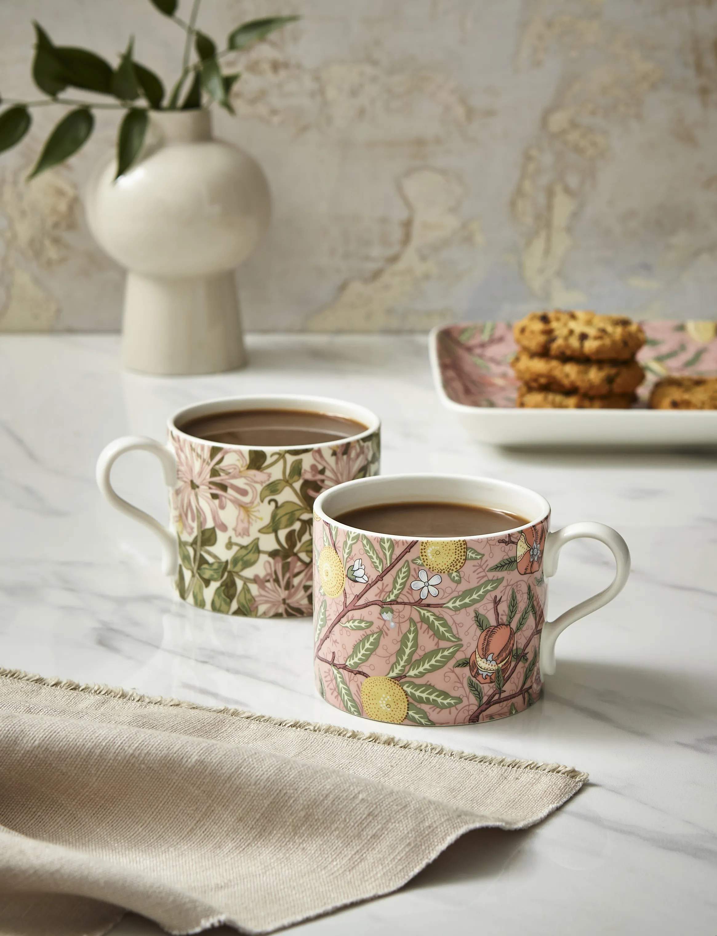 Spode Krus og kopper med hank Morris & Co Krus - 2 stk. i Lyserød, 3