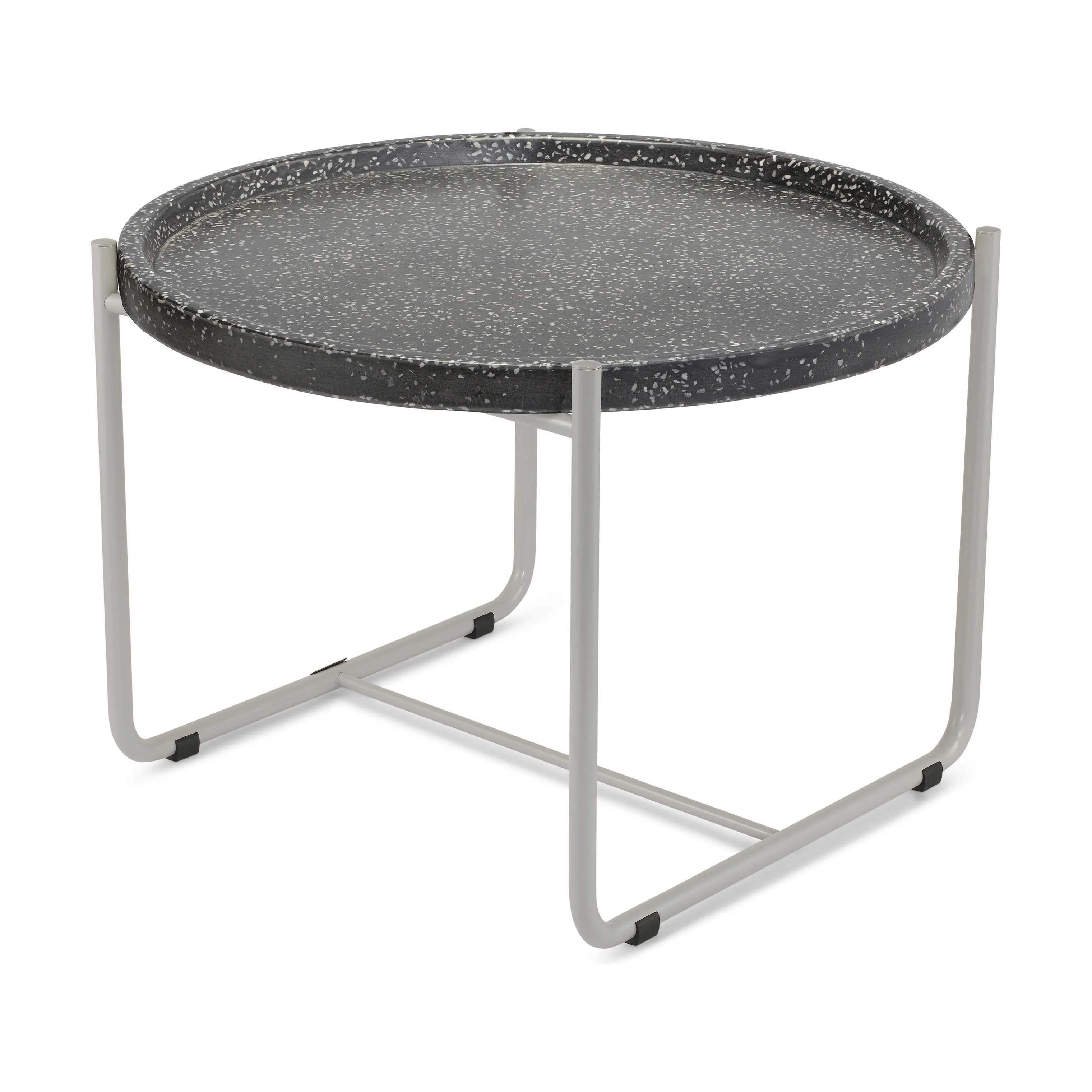 Terrazzo Loungebord, aluminum grey/black, large