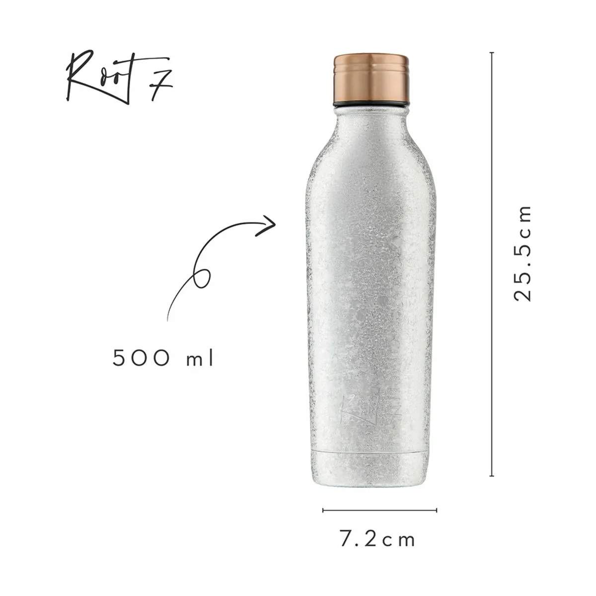 Root7 Drikkedunke OneBottle Termo Drikkedunk i Sølvfarvet, 500 ml, 4