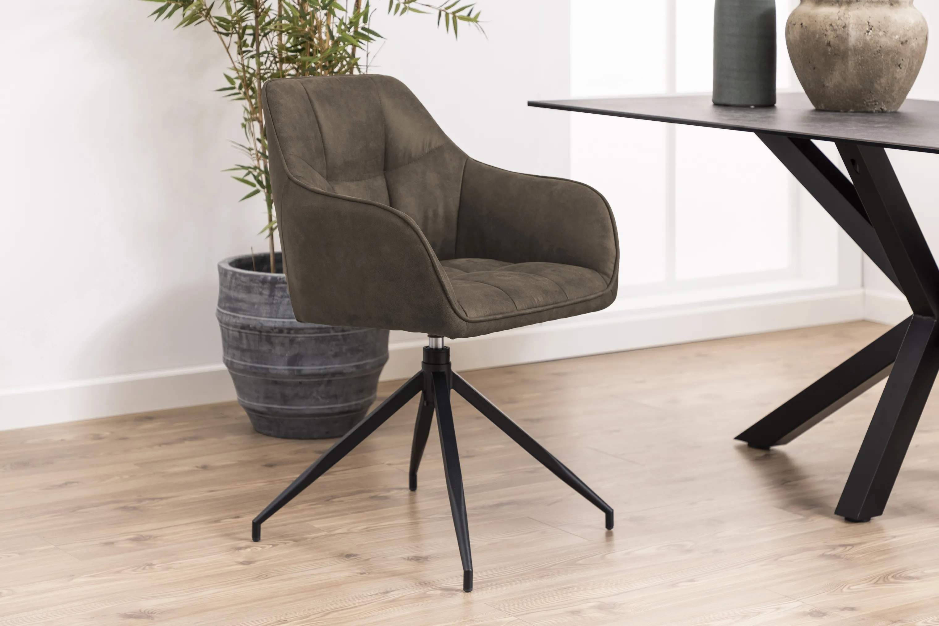 CASA Living Spisebordsstole Brenda Spisebordsstol i lysebrun/sort, 2
