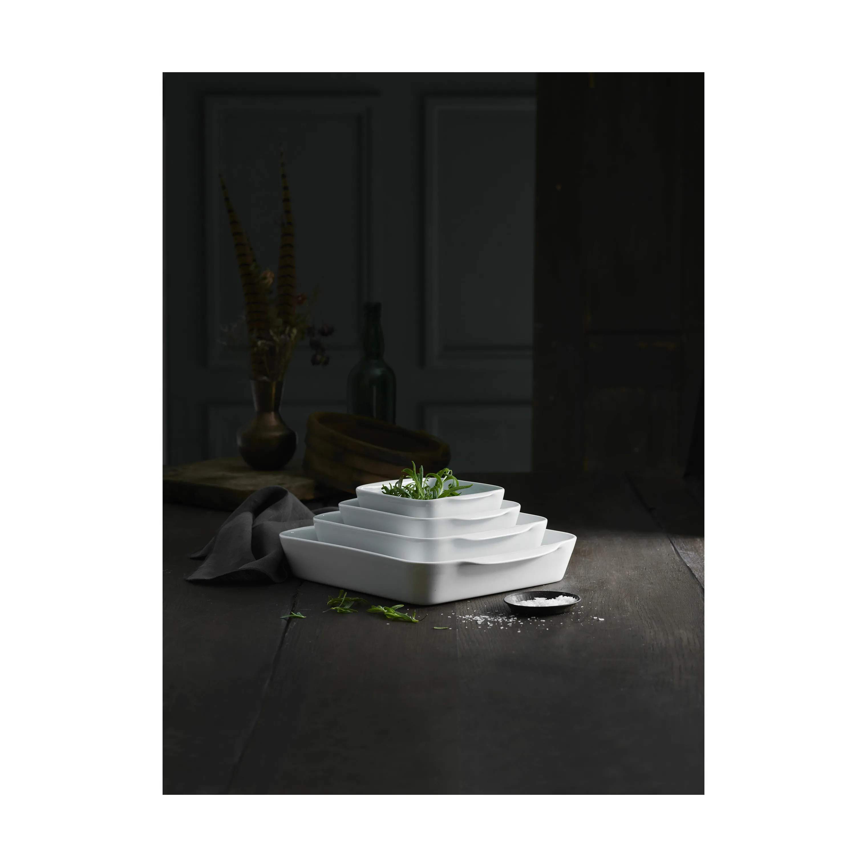 Pillivuyt Serveringsfade Ovnfast Fad i hvid, B14 x L14 cm, 4