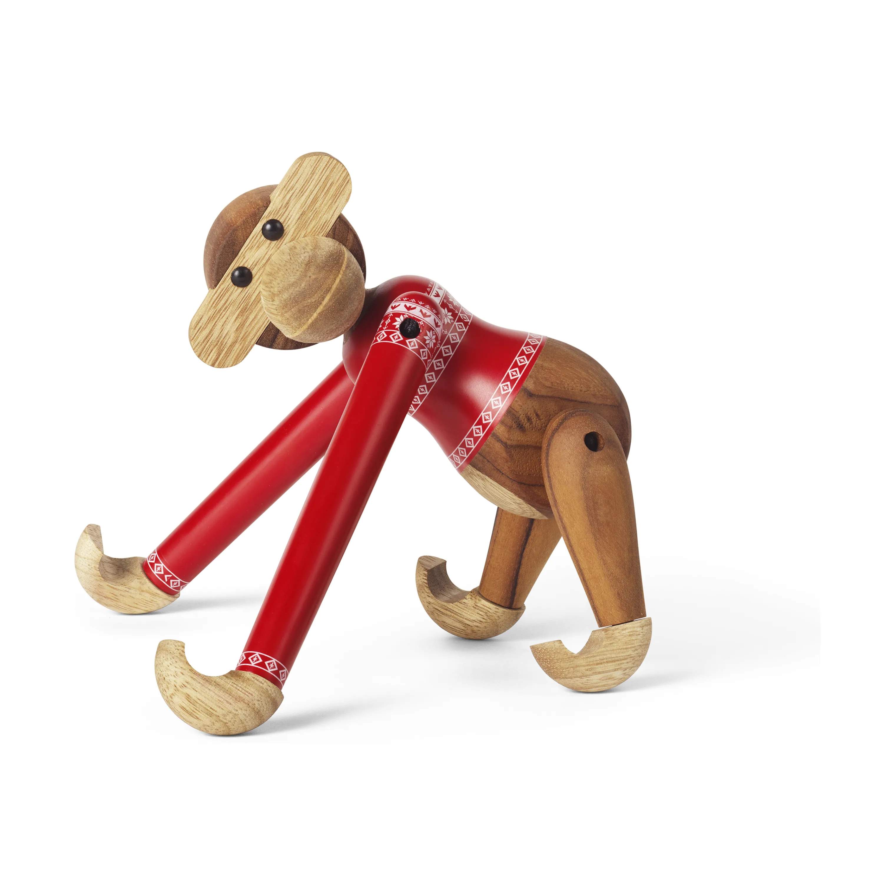 Kay Bojesen Dyrefigurer Monkey Abe m. julesweater - Lille i 18,5 cm, 4