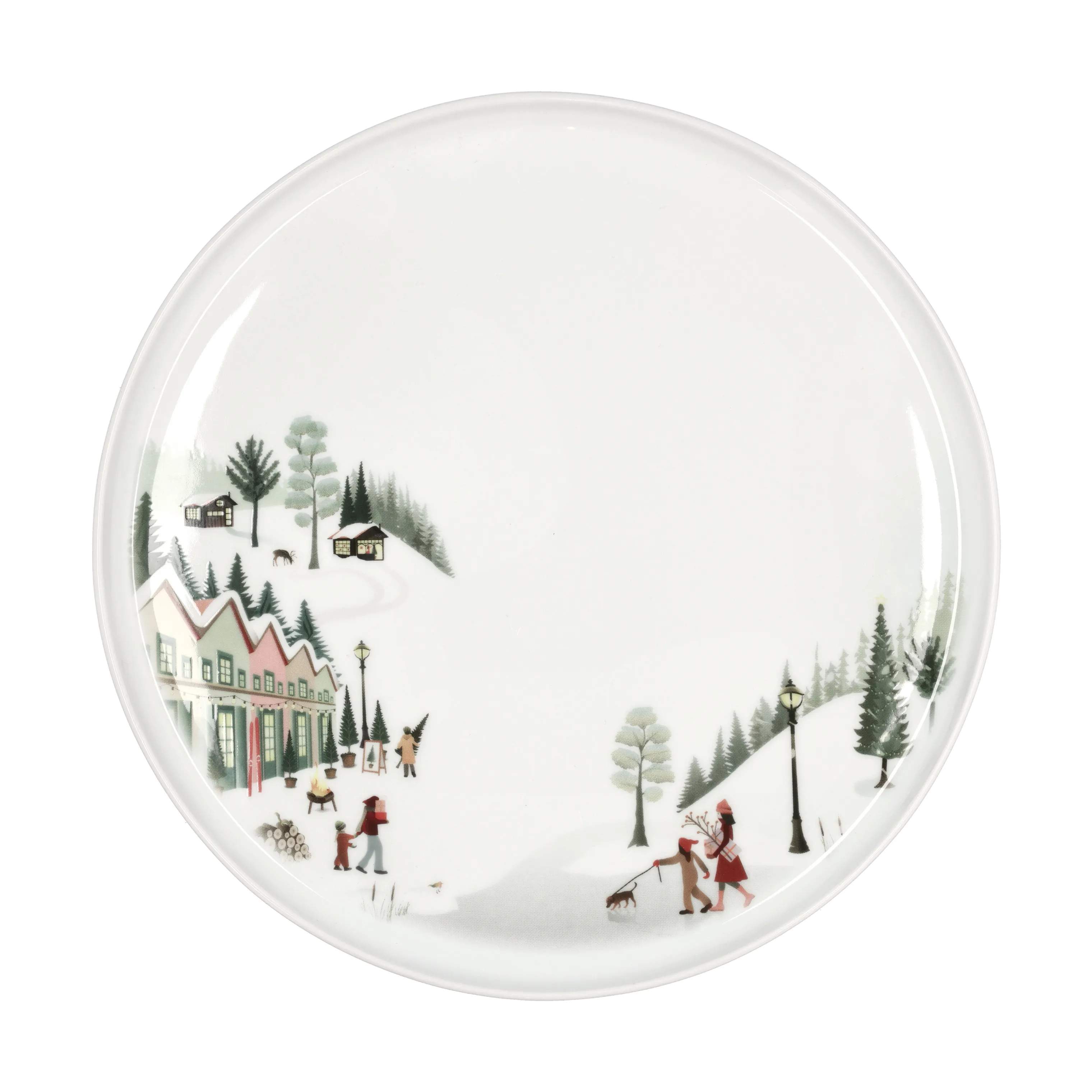 Pillivuyt Middagstallerkener Vinter Tallerken i Hvid/rød/grøn/brun, 26 cm, 1