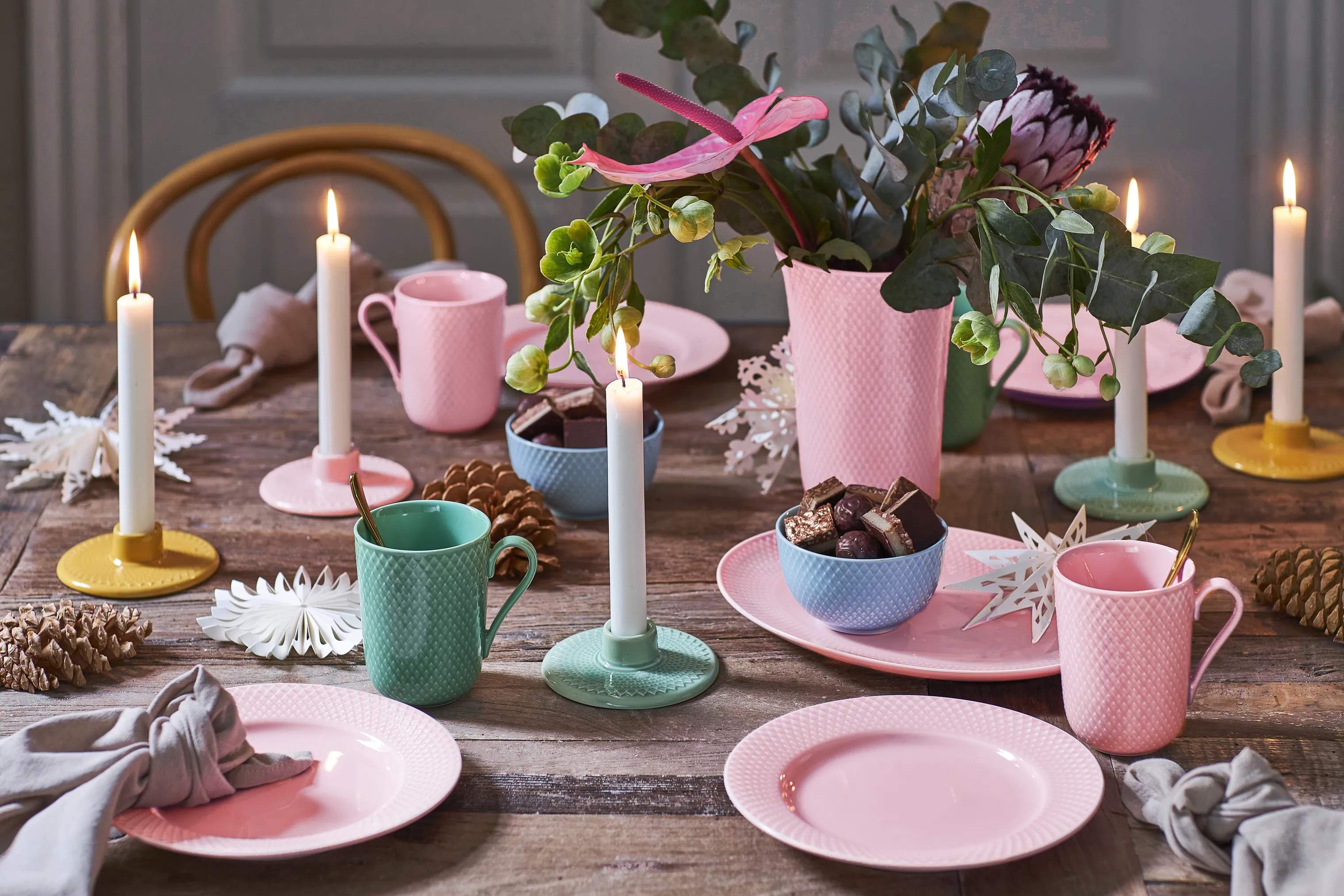 Lyngby Porcelæn Krus og kopper med hank Rhombe Color Krus m. hank i Grøn, 3
