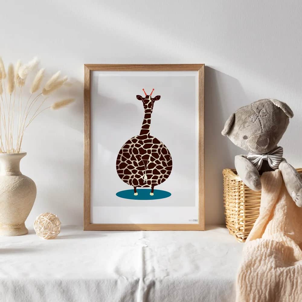 Poster&Frame Plakater Plakat - Giraf i B50 x L70 cm, 2