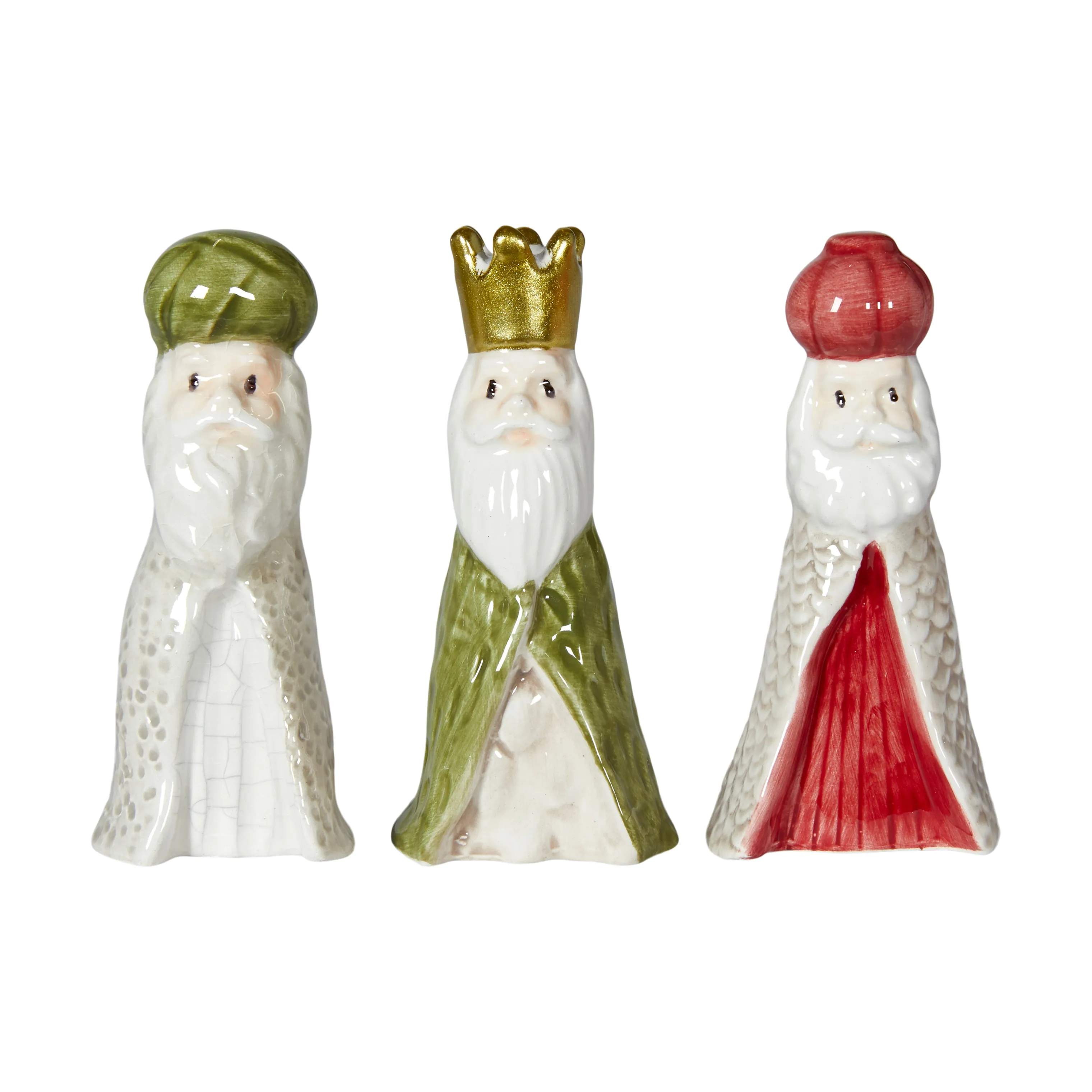 Speedtsberg Julefigurer Figur - De 3 vise mænd i hvid/grøn/guld/rød, 1