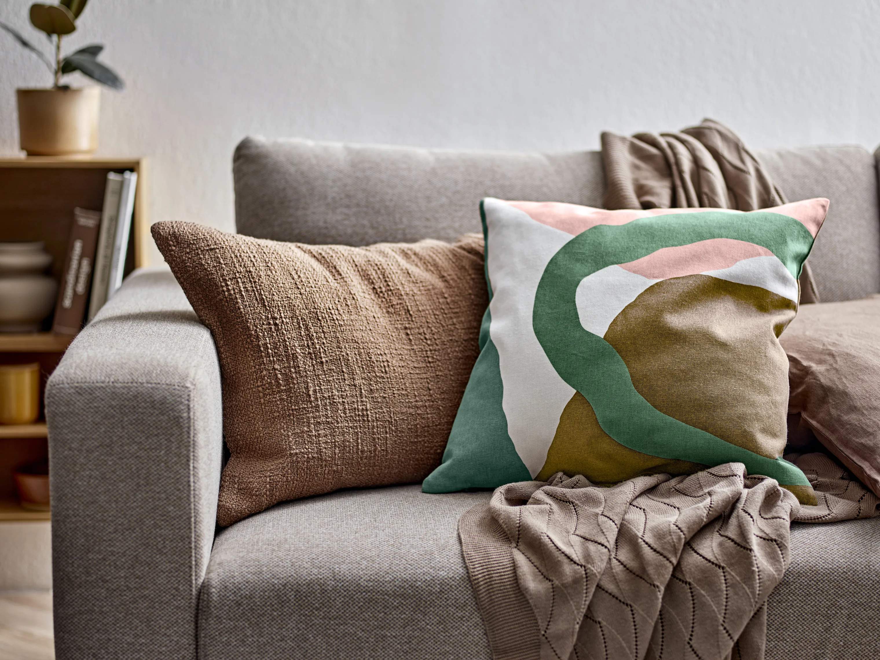 Södahl Pyntepuder Bouclé Pude i Warm Taupe, 3