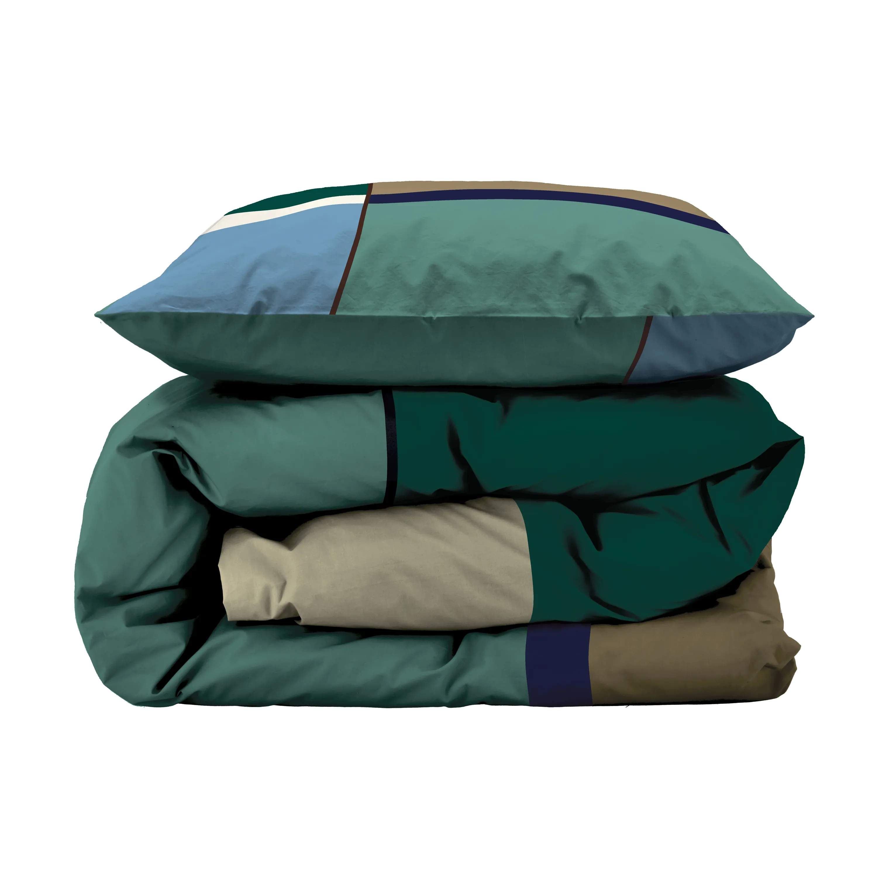 Södahl Sengetøj Colour Block Colour Sengetøj i Grøn, B140 x L220 cm, 2