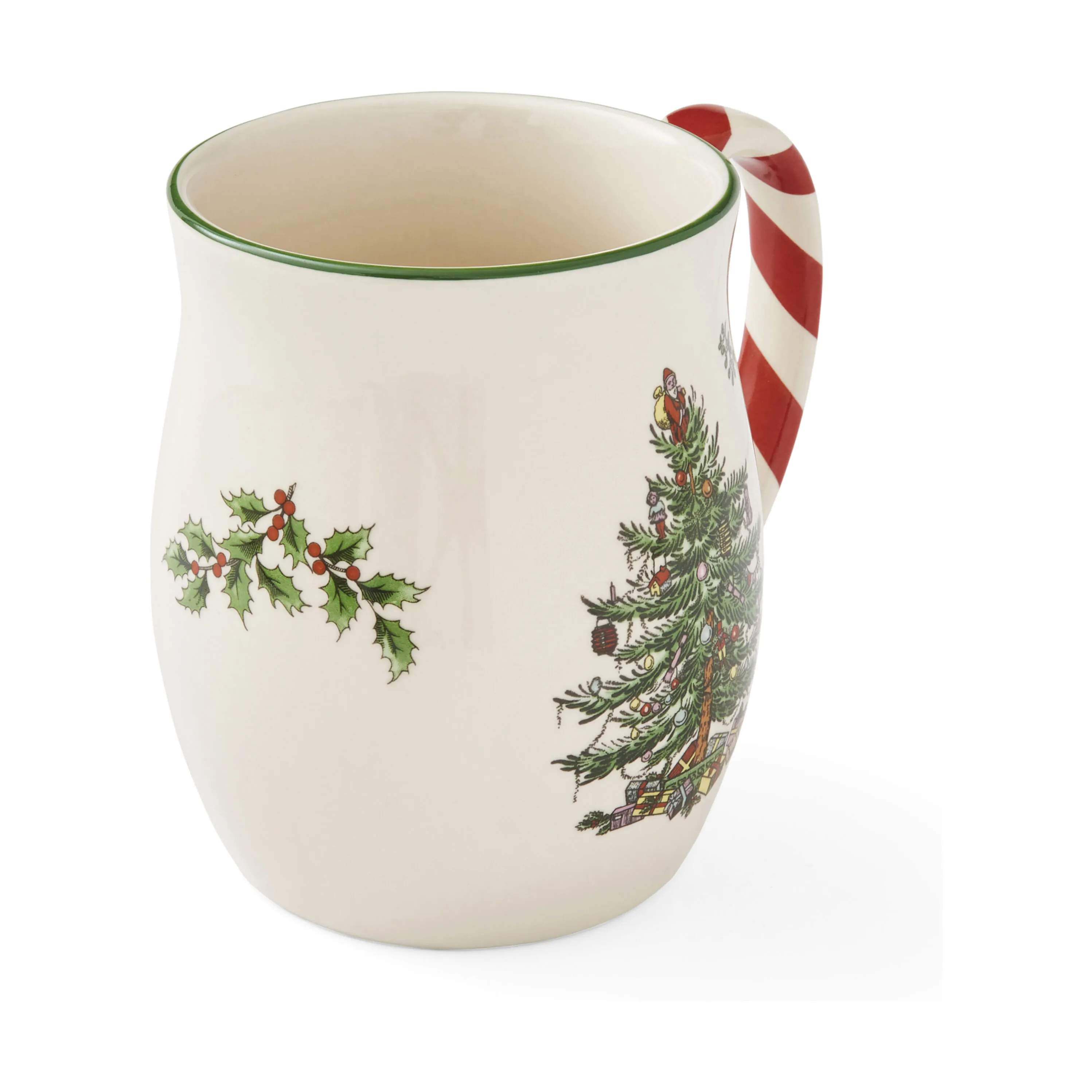 Spode Krus og kopper med hank Christmas Tree Krus - 4 stk. i Hvid/grøn/rød, 4