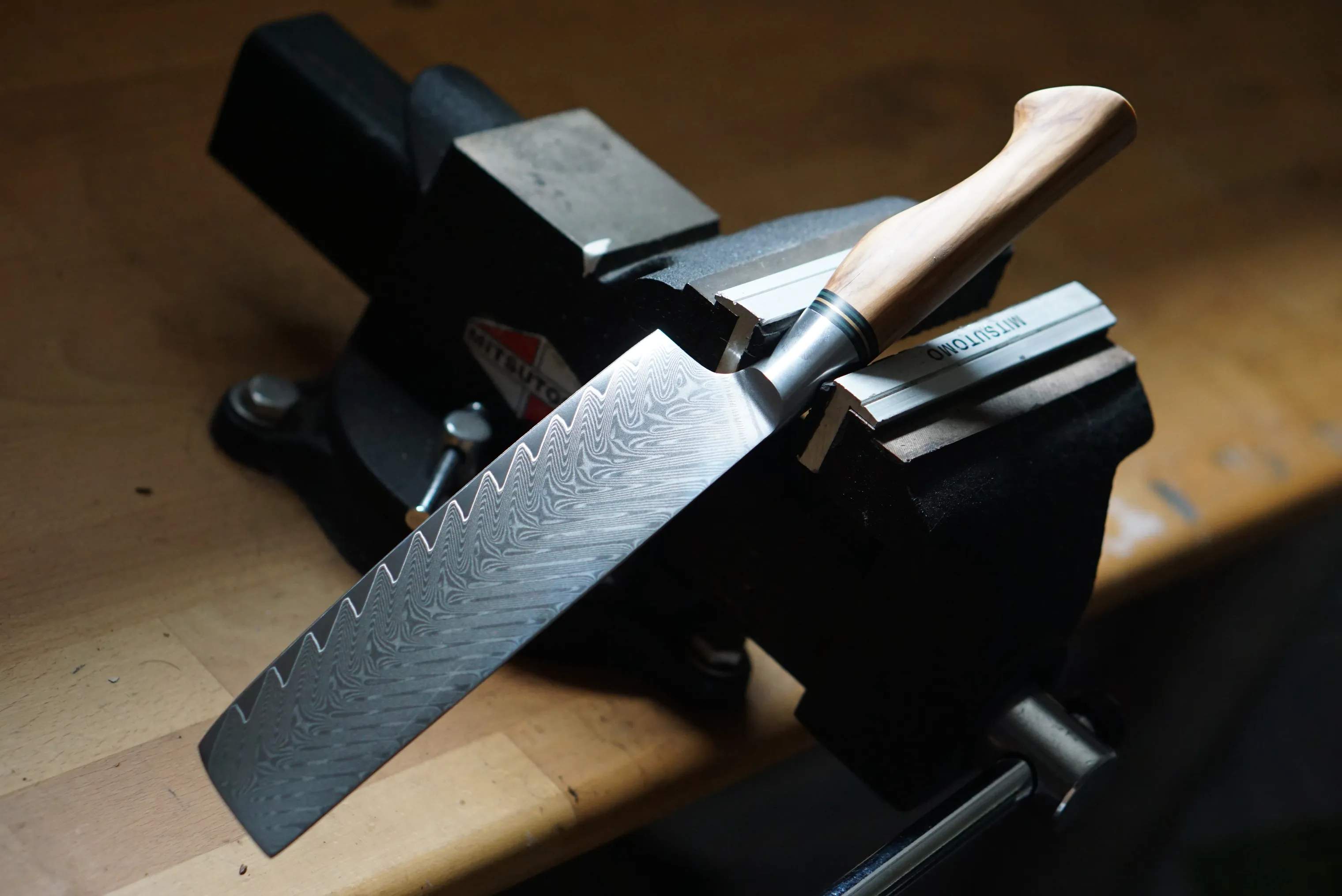 Ryda Knives Grøntsagsknive ST650 Nakirikniv i rustfrit stål/brun, 3