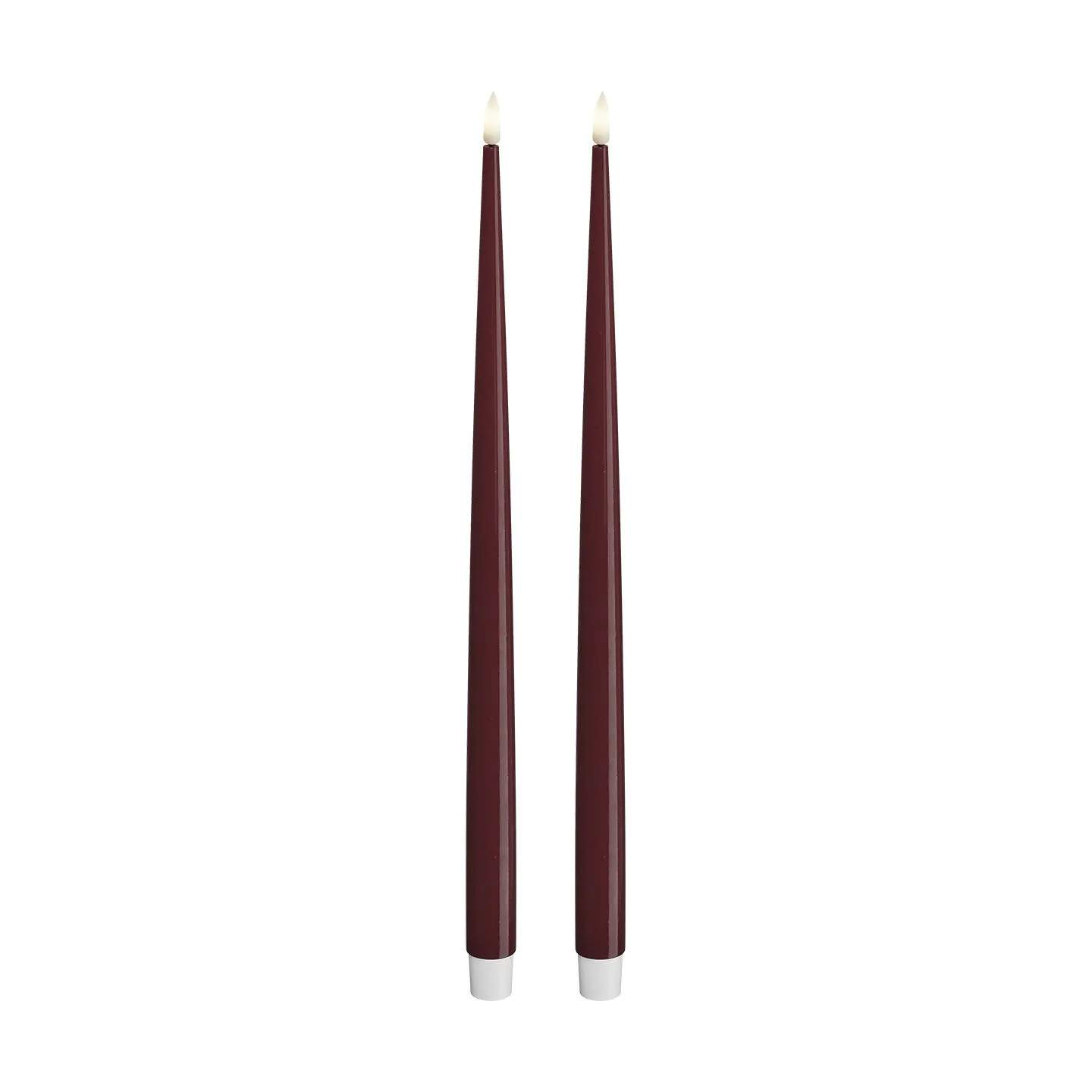 Real Flame LED Kertelys - 2 stk., bordeaux, large
