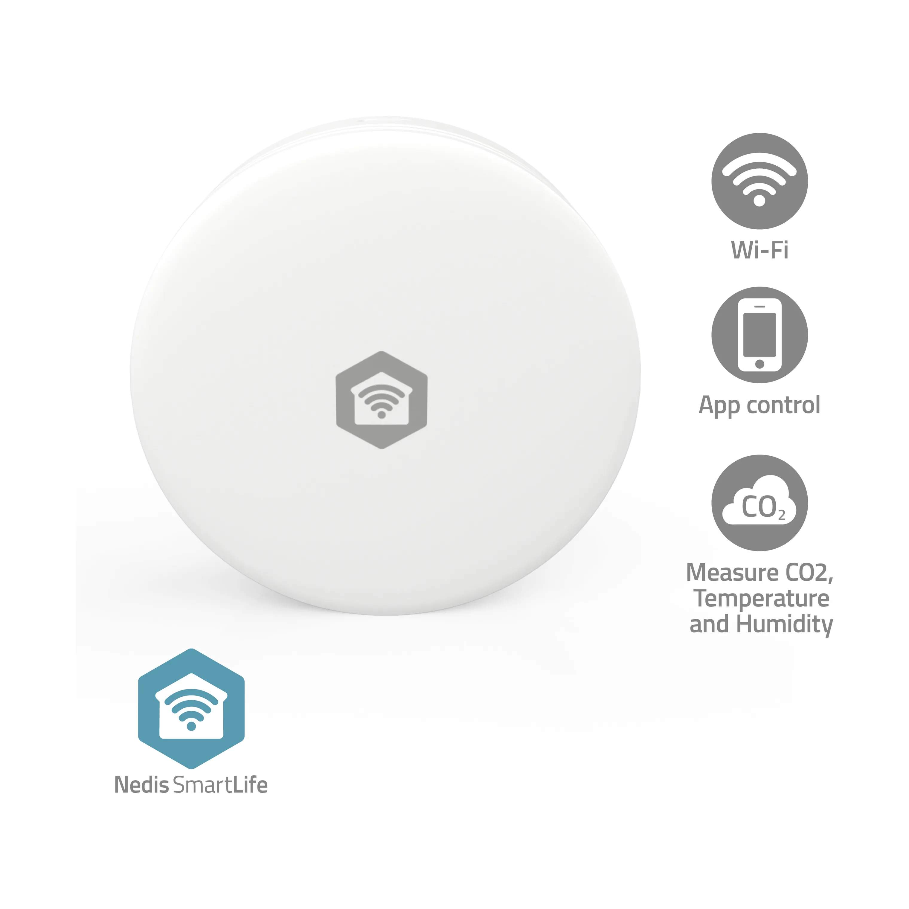 Nedis Klima og ventilation SmartLife Luftkvalitetsmåler i Hvid, 4