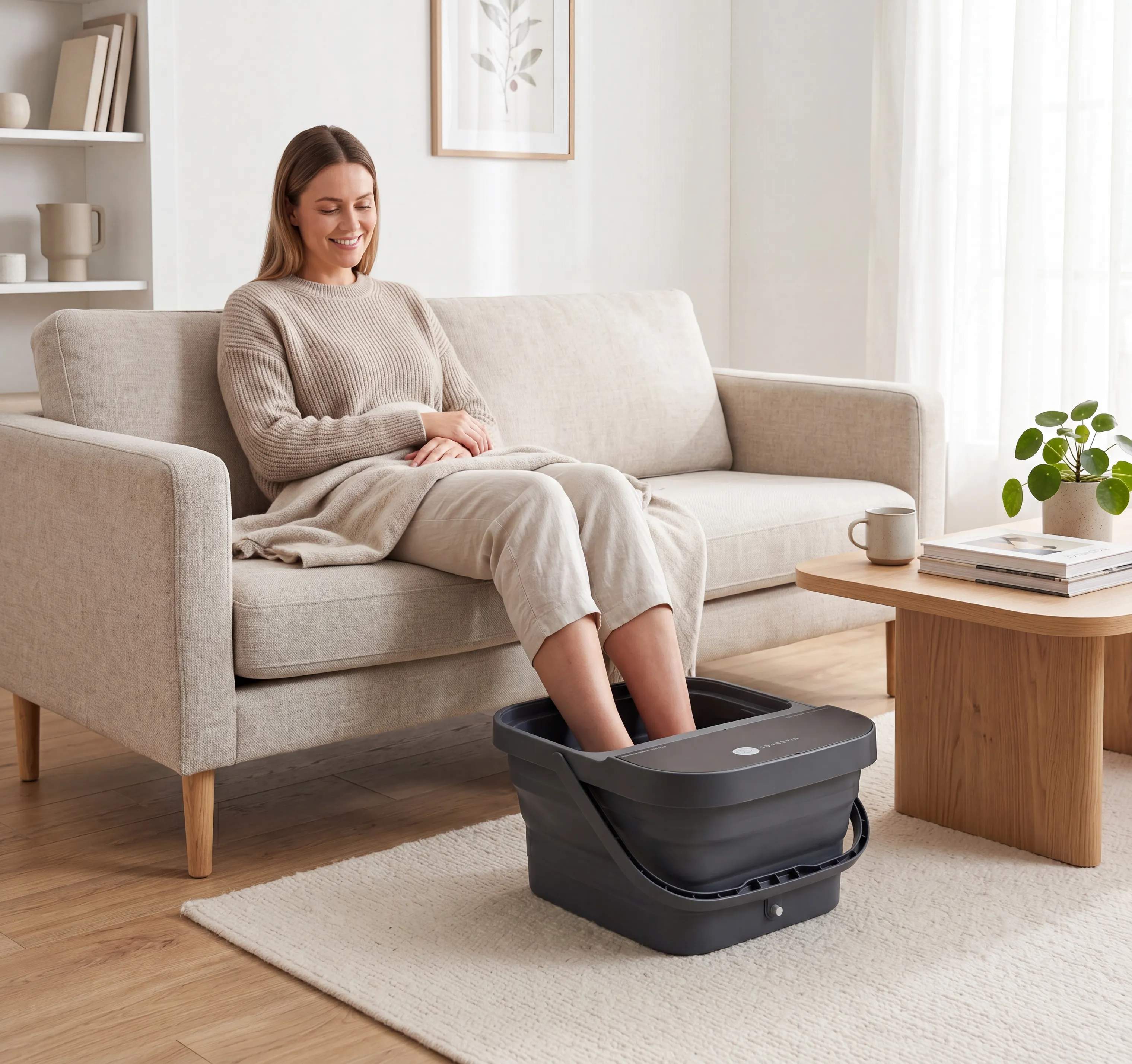 MassagePro Massageapparater Foldbar Fodspa m. Massage i Grå, 2