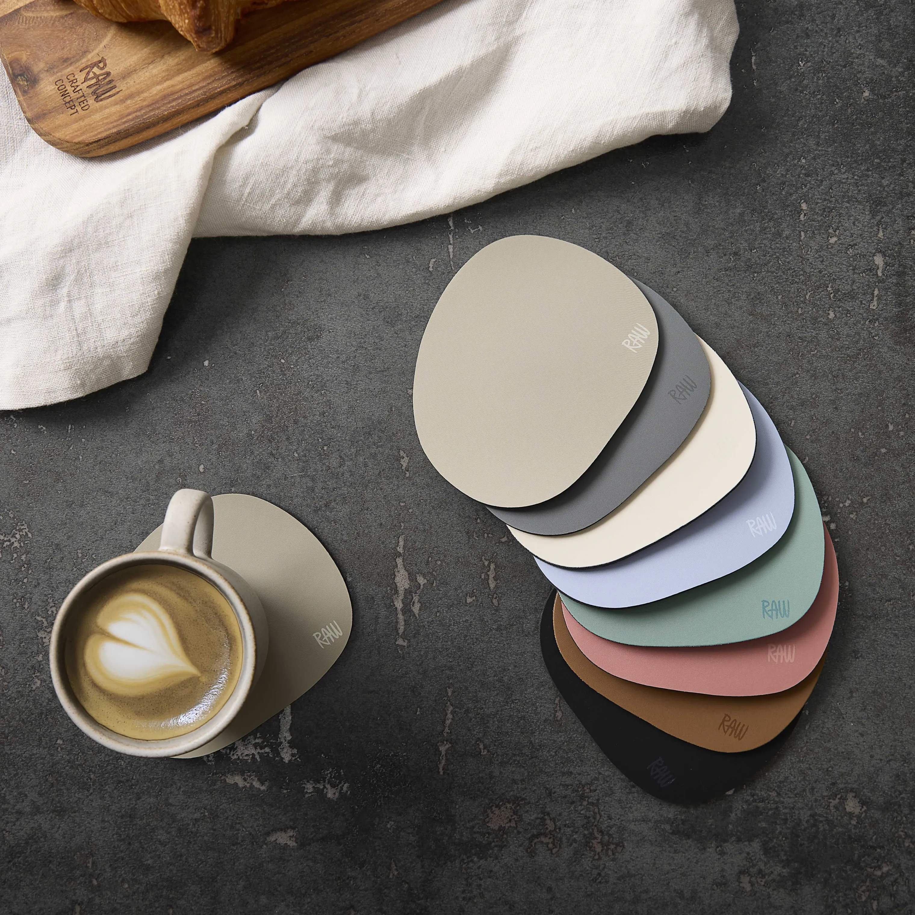 RAW by Aida Glasbrikker og coasters Coaster - 6 stk. i Spring Sand, 2