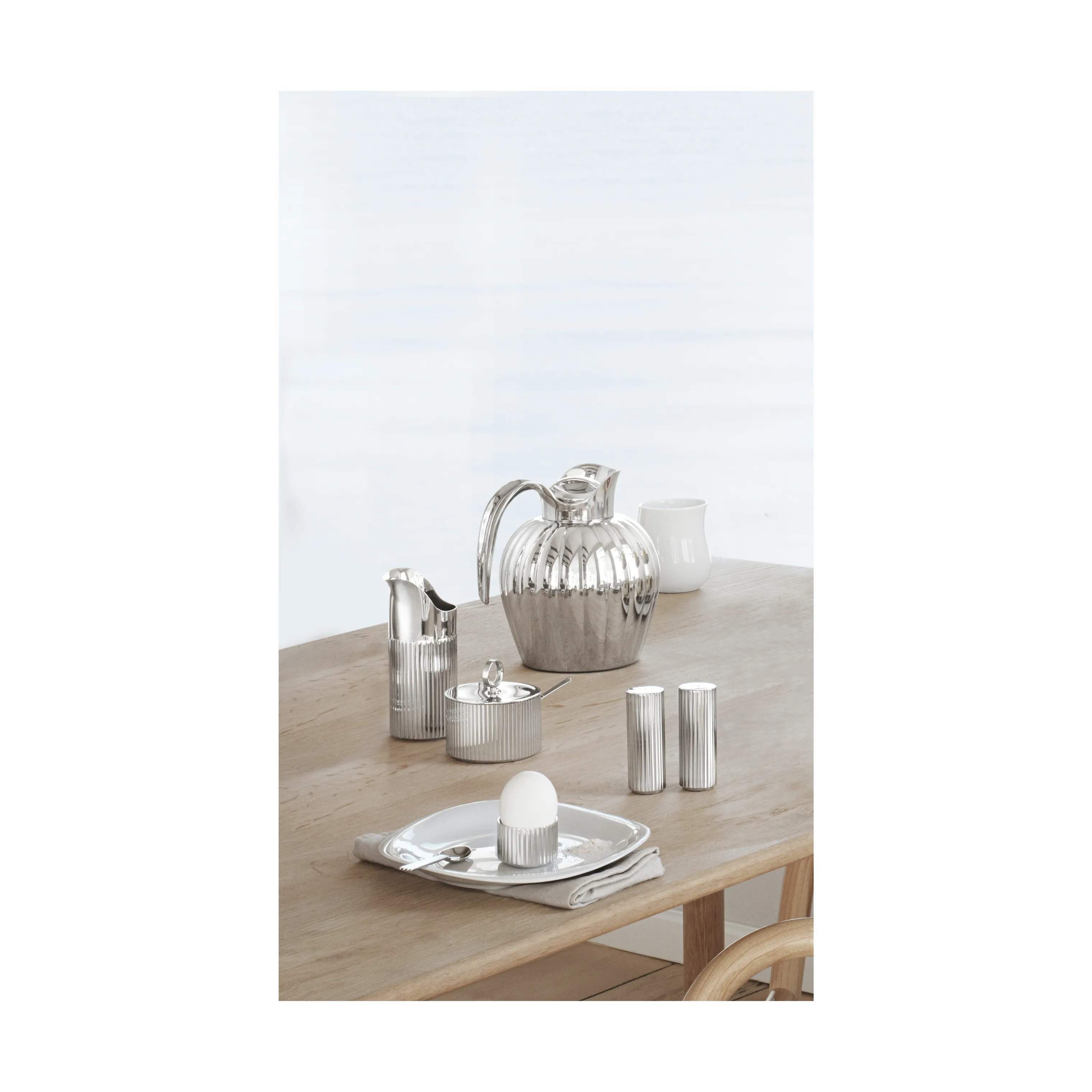Georg Jensen Strøsæt Bernadotte Salt- og pebersæt i Stål, 2