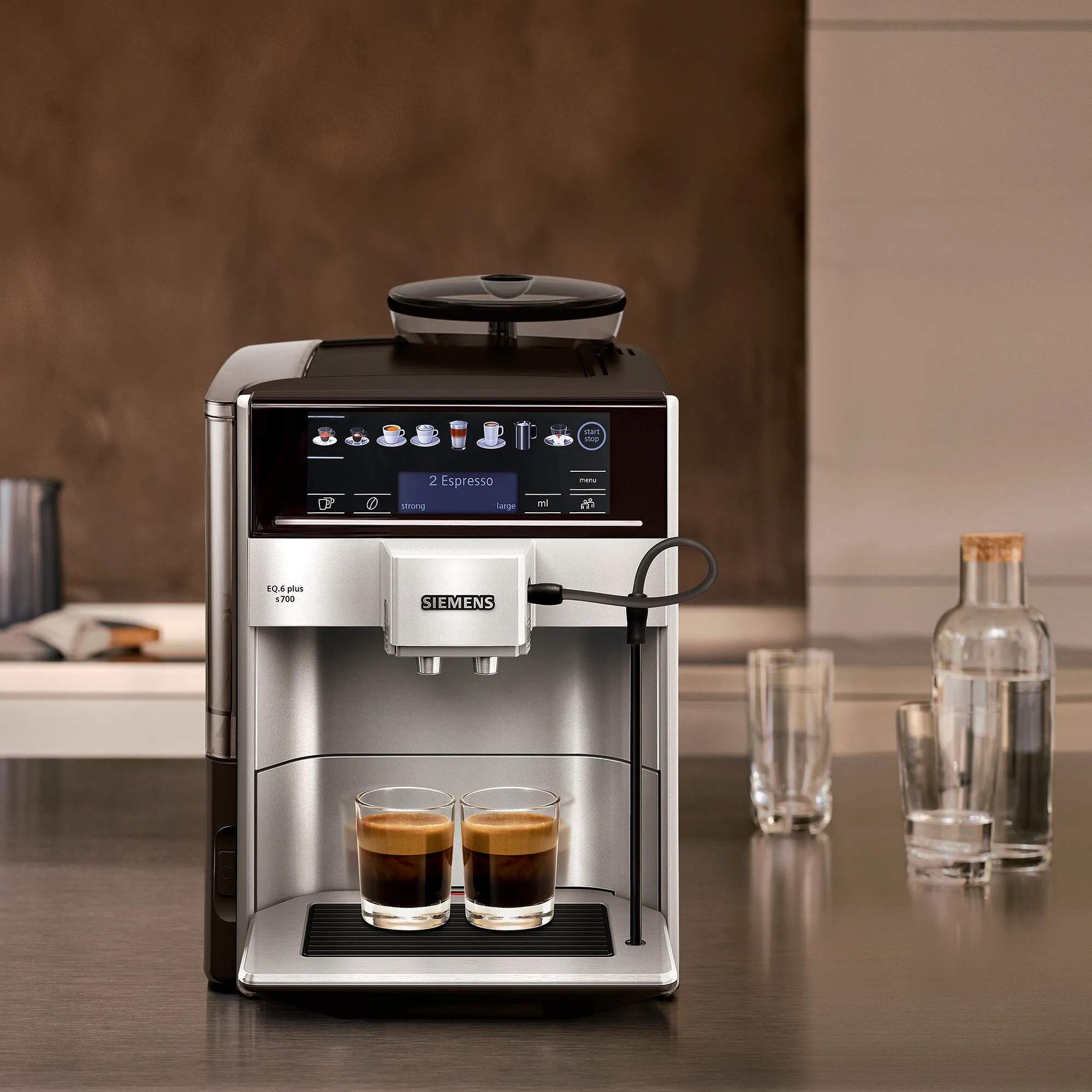 Siemens Espressomaskiner EQ6 Plus Espressomaskine TE657313RW i sort m. rust, 3