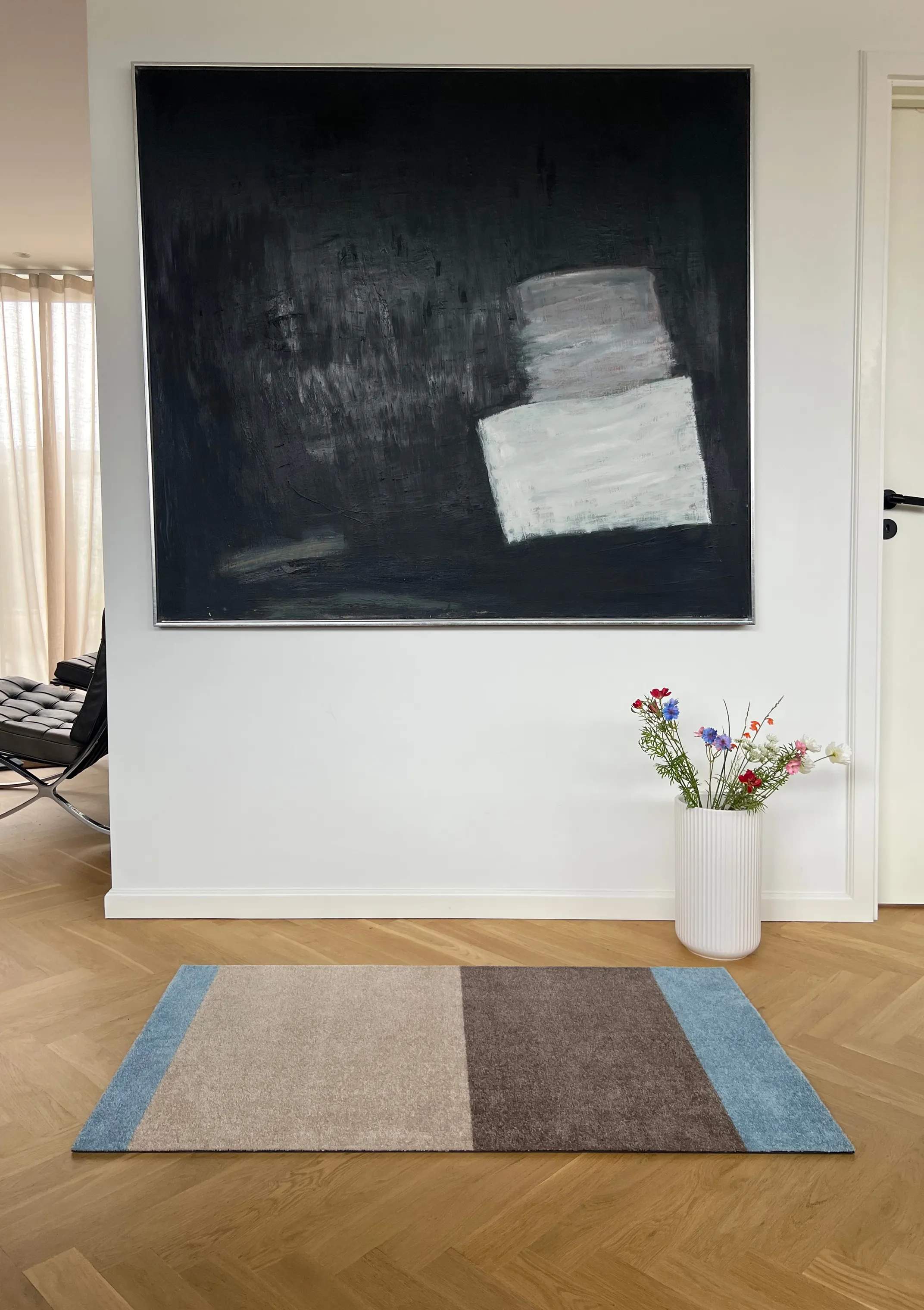 Tica Copenhagen Gulvtæpper Stripes Horisontal Gulvtæppe i Ivory/Sand/Blå, B67 x L120 cm, 5