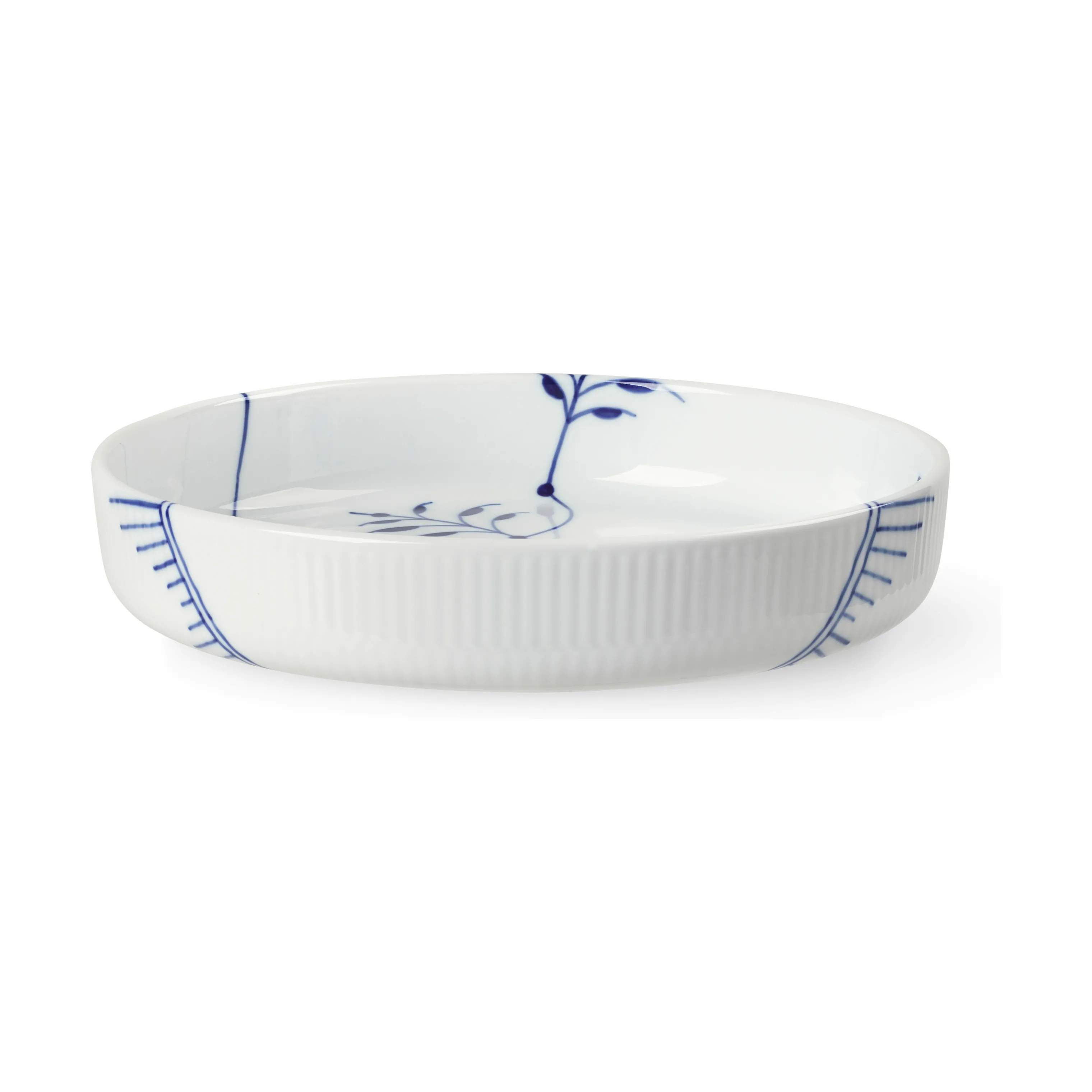 Royal Copenhagen Serveringsfade Blå Mega Riflet Fad i Koboltblå/hvid, 6