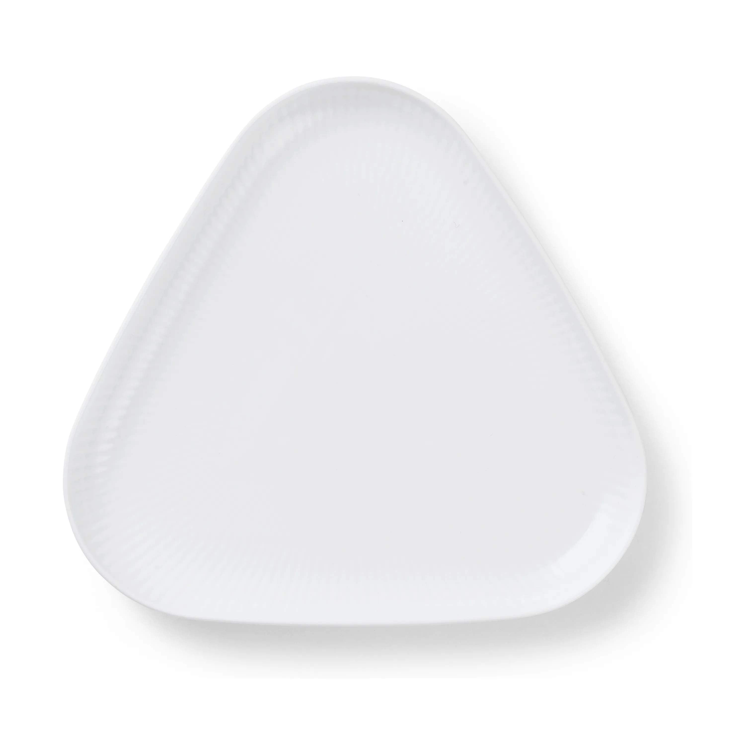 Hvid Riflet Fad, hvid, large