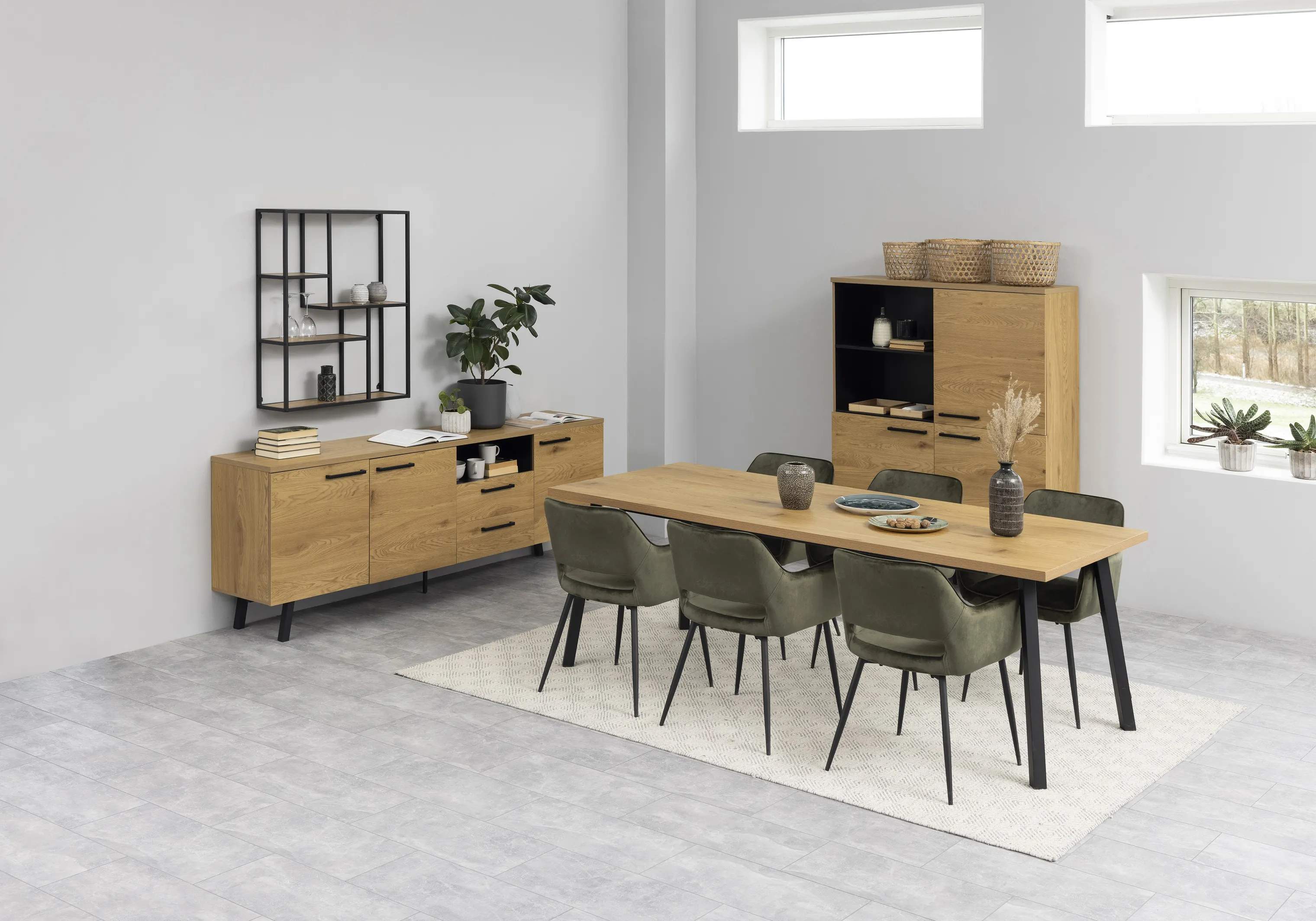 CASA Living Spisebordsstole Ranja Spisebordsstol - 2 stk. i Olivengrøn/sort, 2