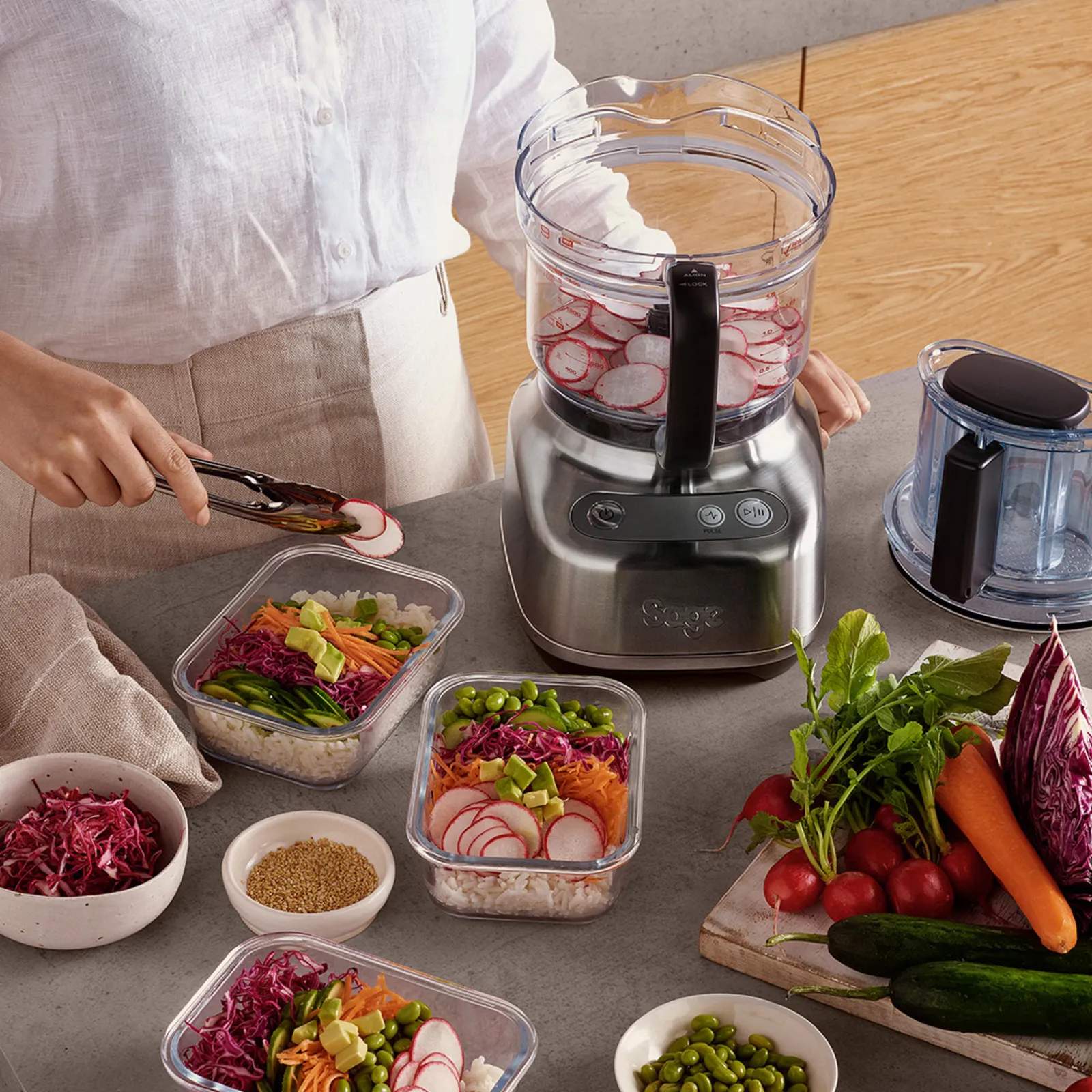 Sage Foodprocessorer Paradice 9 Foodprocessor i Brushed Stainless Steel, 2