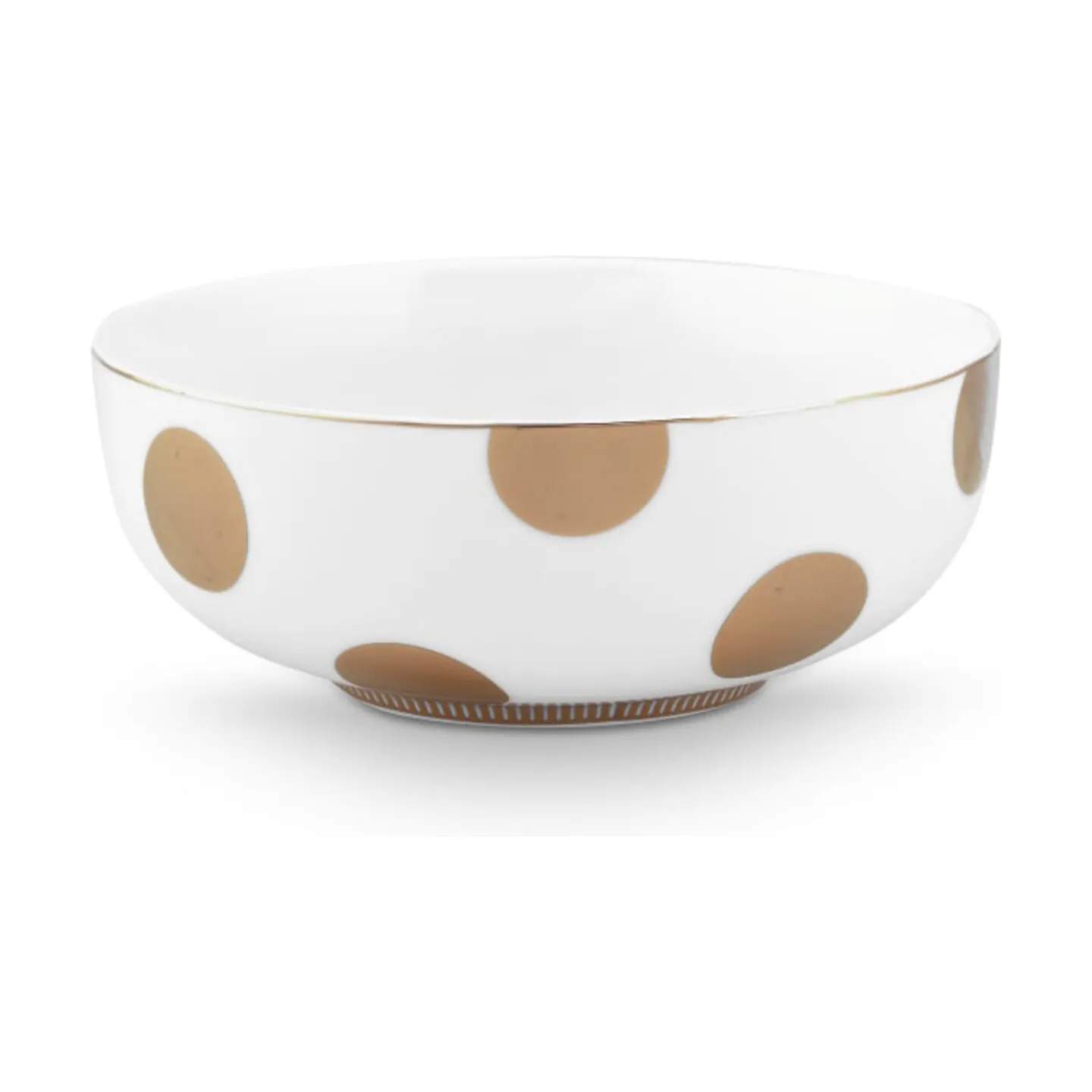 PIP Studio Serveringsskåle Dot Delight Skål - 2 stk. i Hvid / Guld, 15 cm, 4